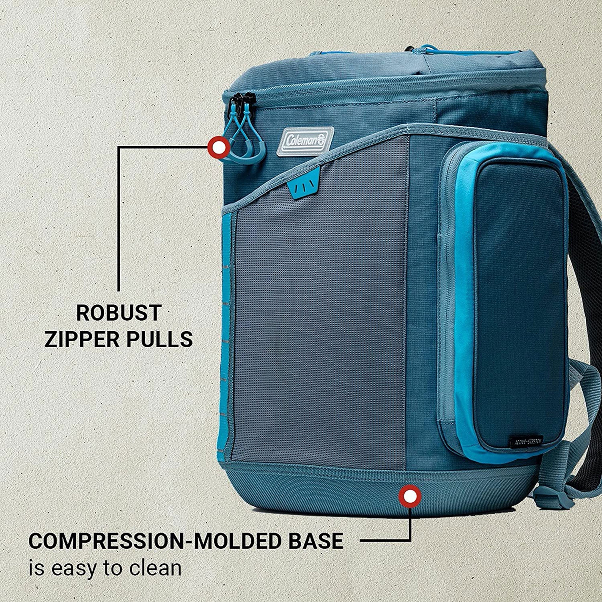 Coleman Sportflex 30 Leakproof Padded Soft Sided Can Soft Cooler Tote Bag, Blue - Image 6