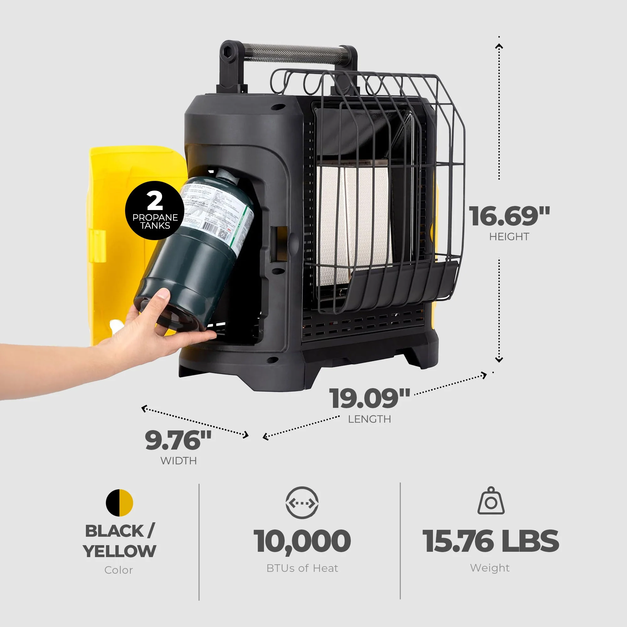 Comfort Gear 10,000 BTU Portable Propane Heater for Indoor, Outdoor, and Camping - Image 3