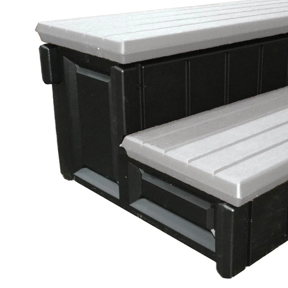 Confer Plastics Leisure Accents Deluxe 36 Inch Spa Hot Tub Steps, Gray (2 Pack) - Image 2