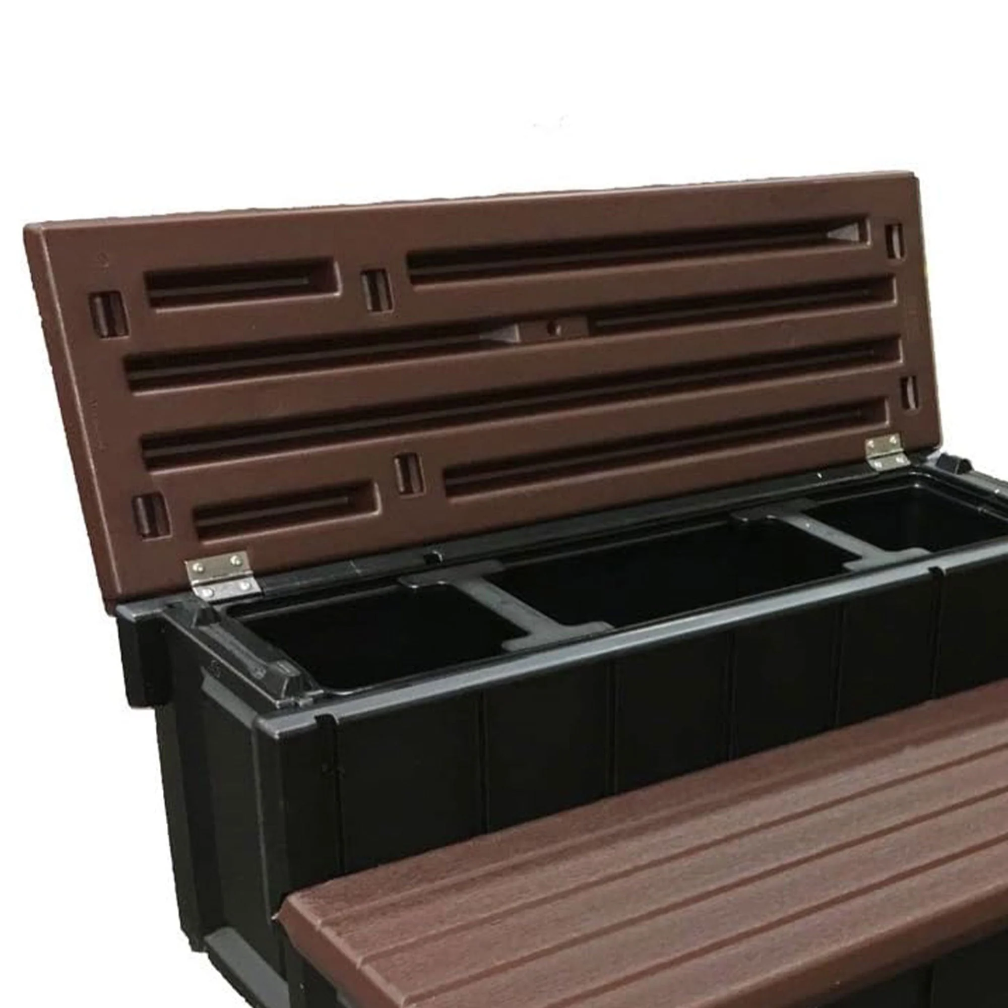 Confer Plastics Leisure Accents Outdoor Spa Hot Tub Storage Steps, Espresso - Image 4