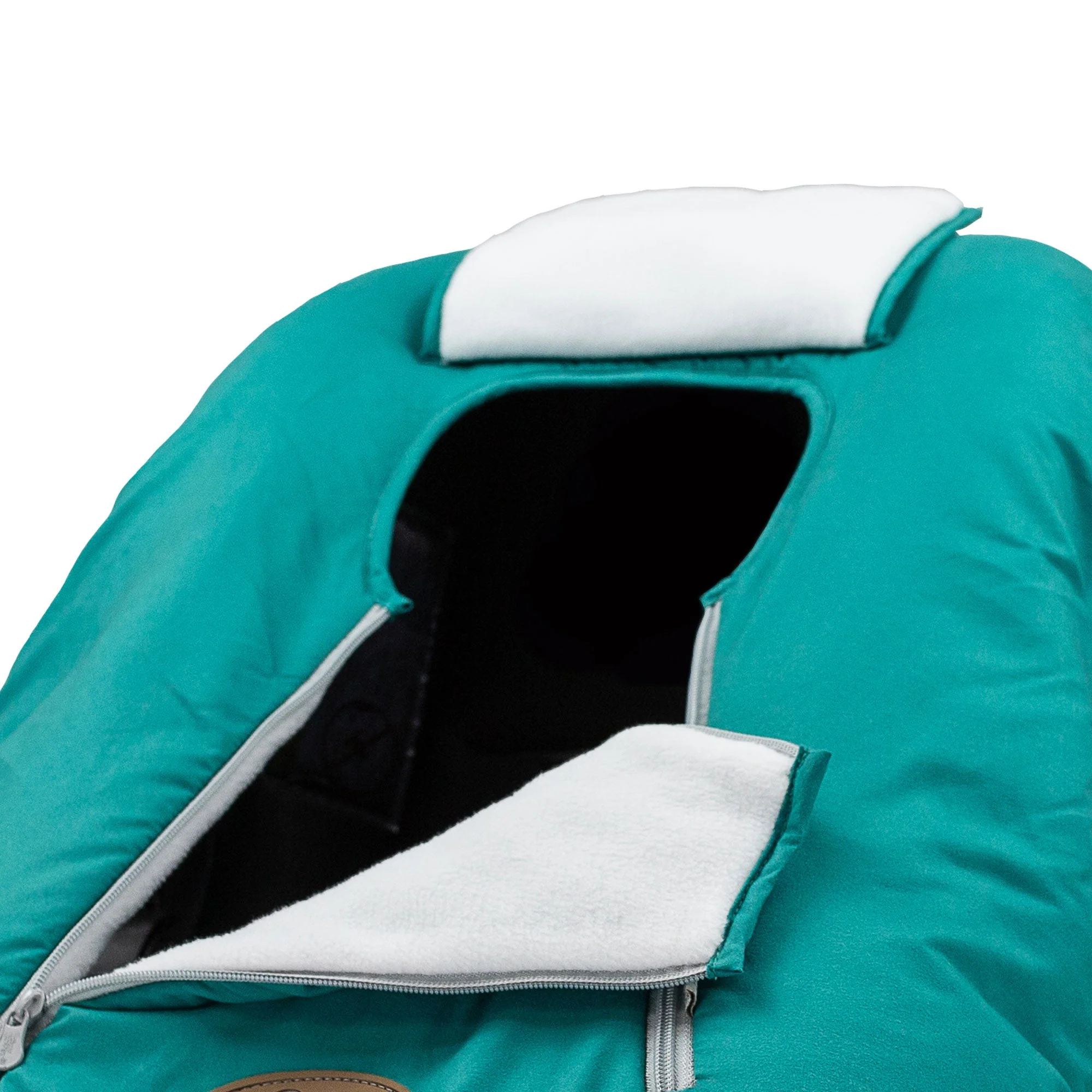 CozyBaby Original Infant Car Seat Cover w/ Dual Zippers & Elastic Edge, Teal - Image 7