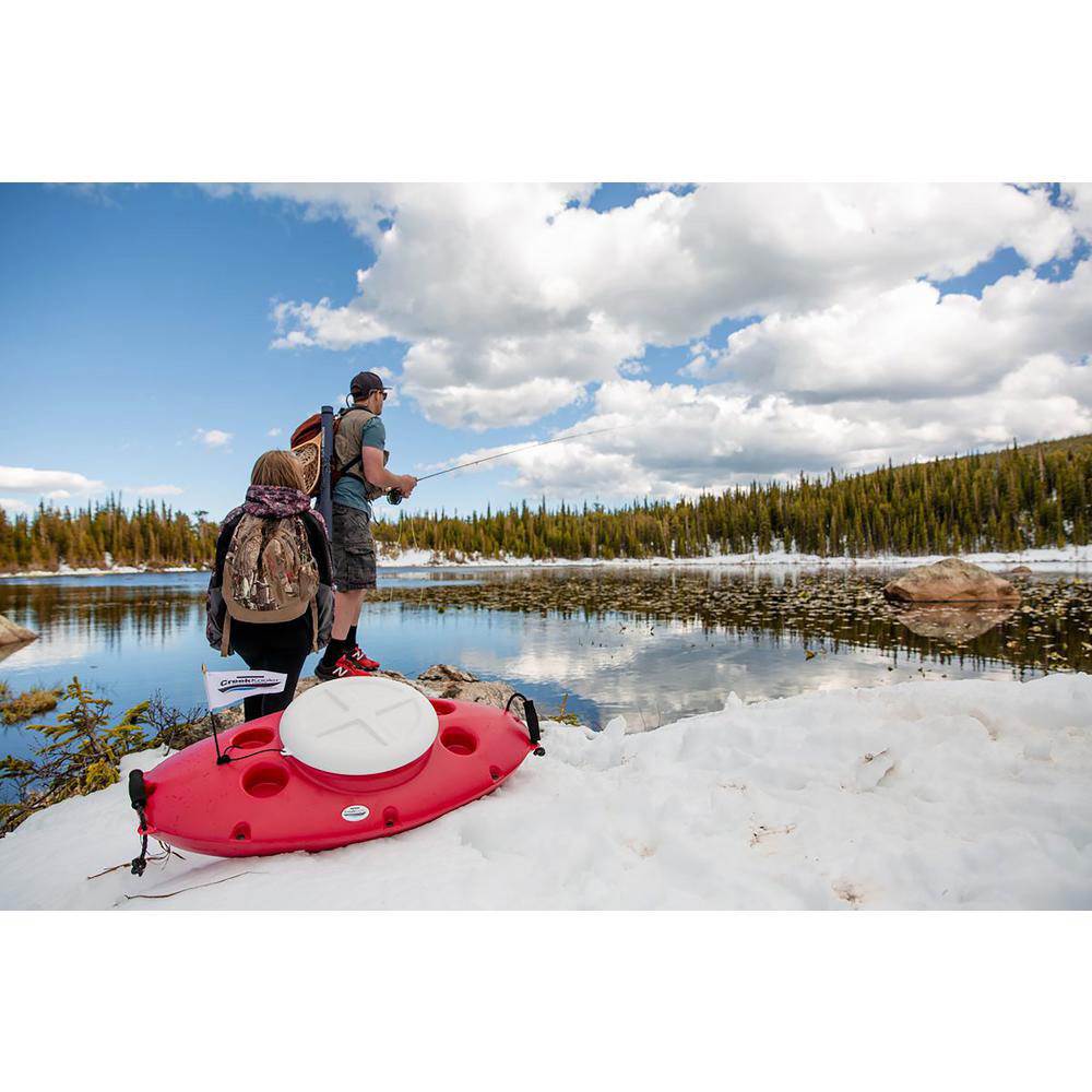 CreekKooler 30 Quart Floating Insulated Beverage Cooler Pull Behind Kayak, Red - Image 9