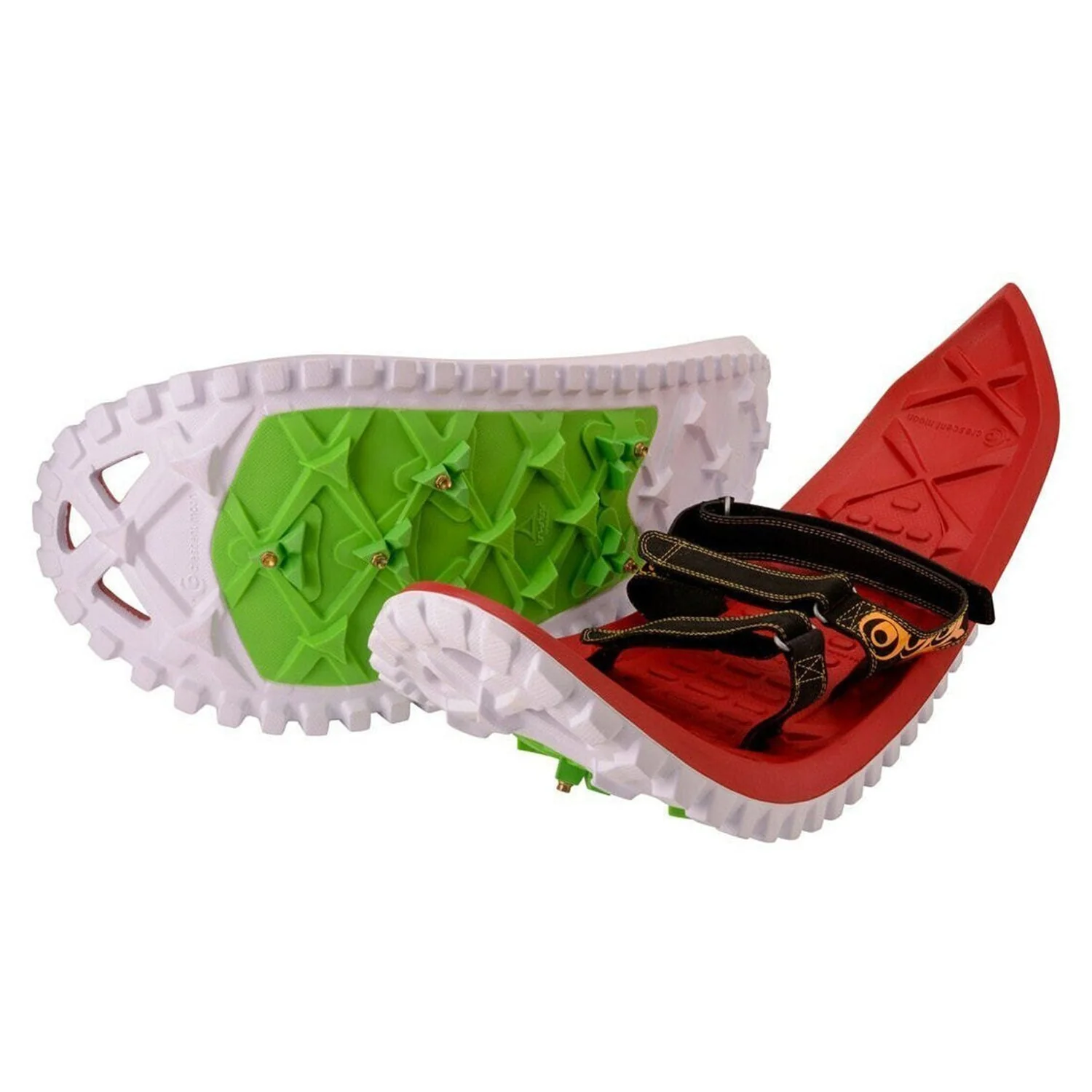 Crescent Moon Eva Foam Deck Recreational and Running Snowshoes for Adults, Red