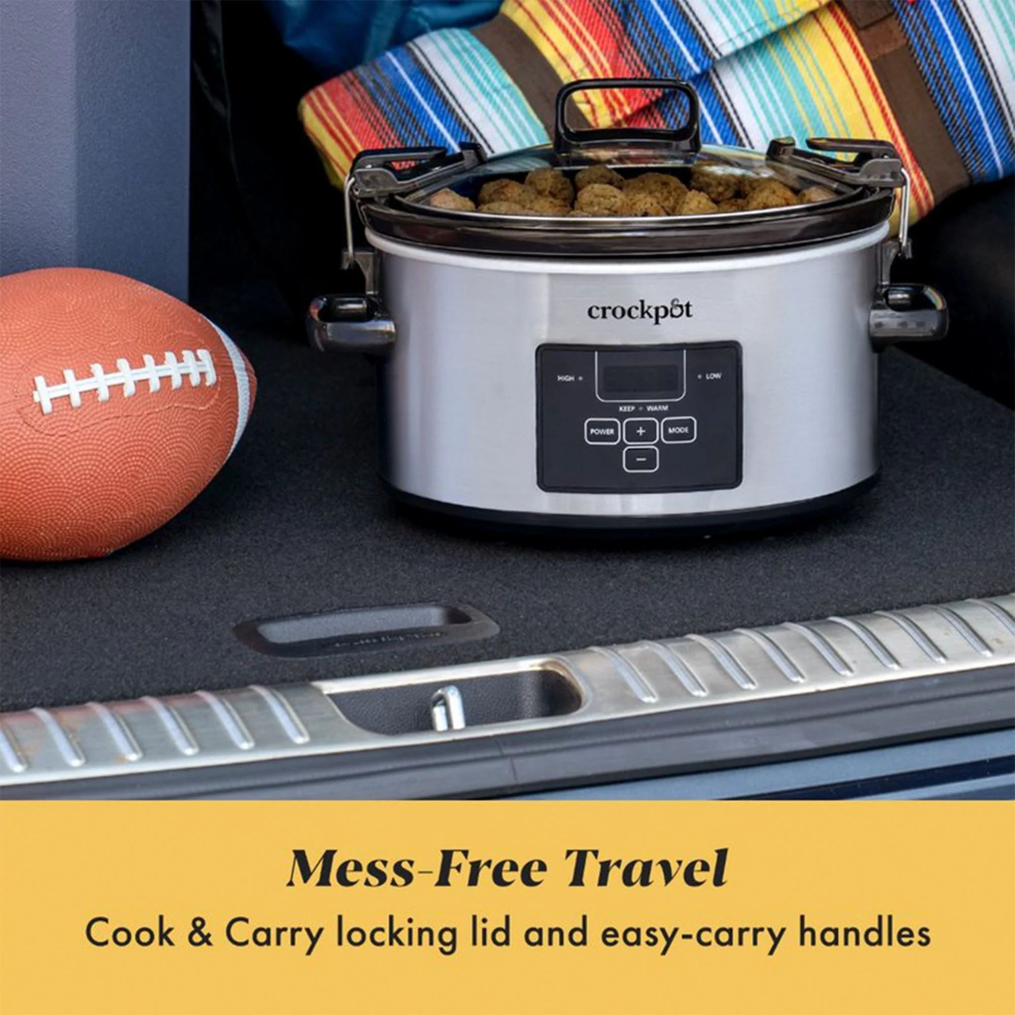 Crock-Pot 4 Quart Stainless Steel Cook & Carry Programmable Slow Cooker with Lid - Image 2