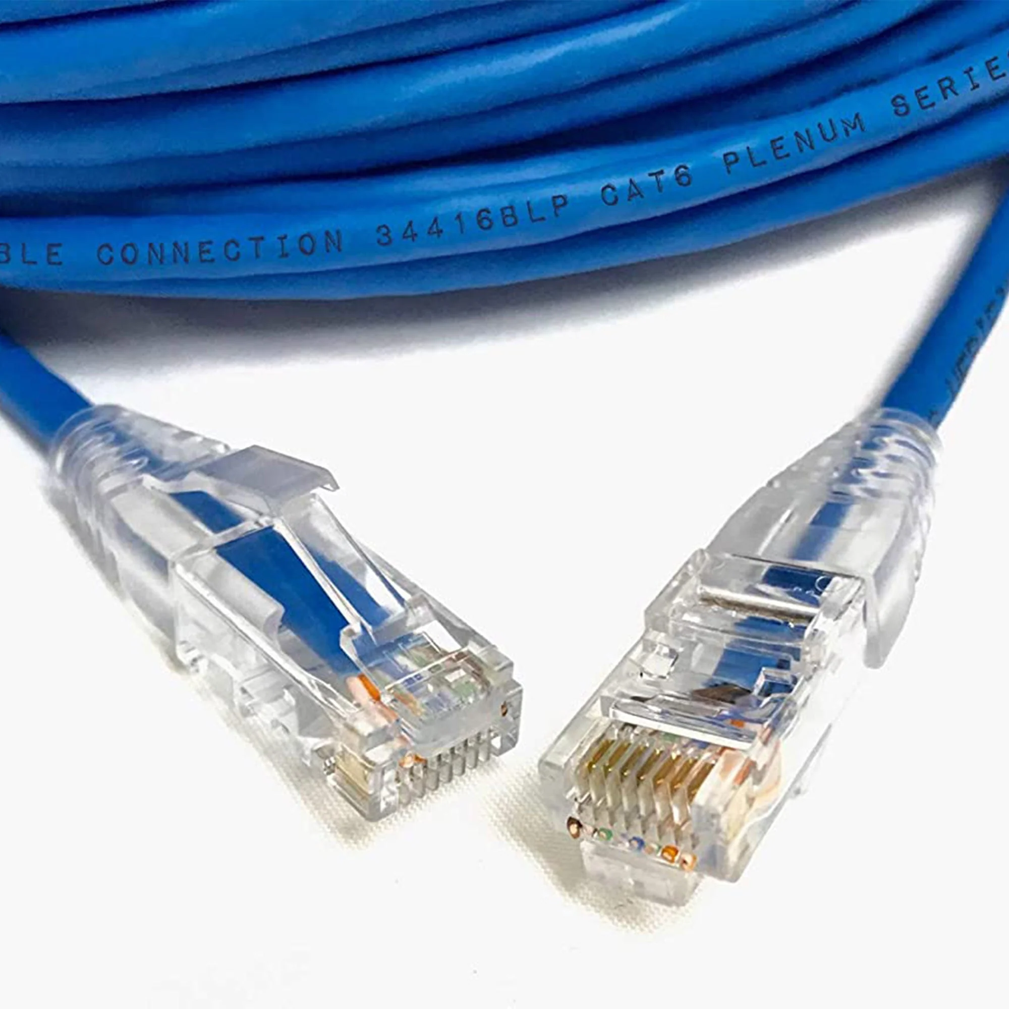 Custom Cable Connection 35 Foot 550 MHz Cat 6 Ethernet Patch Plenum Cable, Blue - Image 3