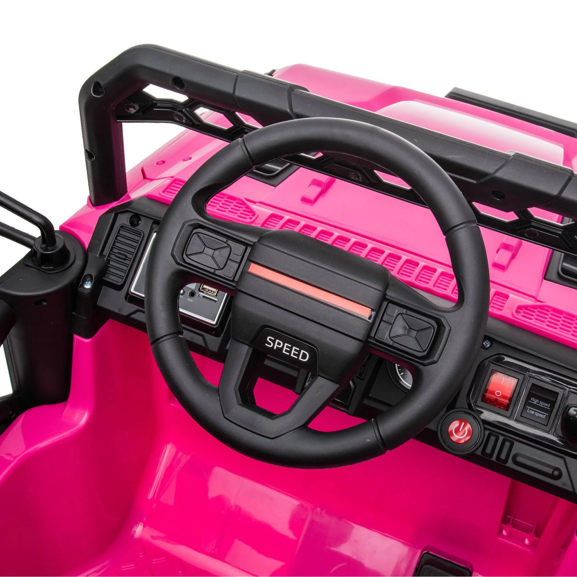 DAKOTT 12V Ride On Truck Electric Off Road Car w/Remote Control for Kids, Pink - Image 7