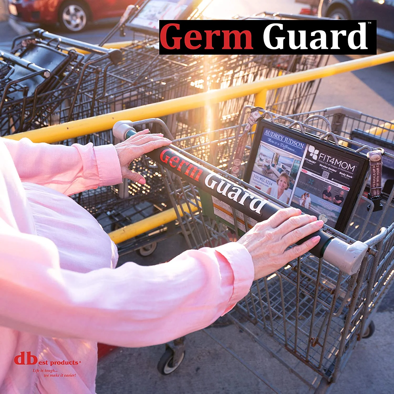 dbest products Germ Gard Contactless Grocery Shopping Cart Handle Cover (5 Pack) - Image 8