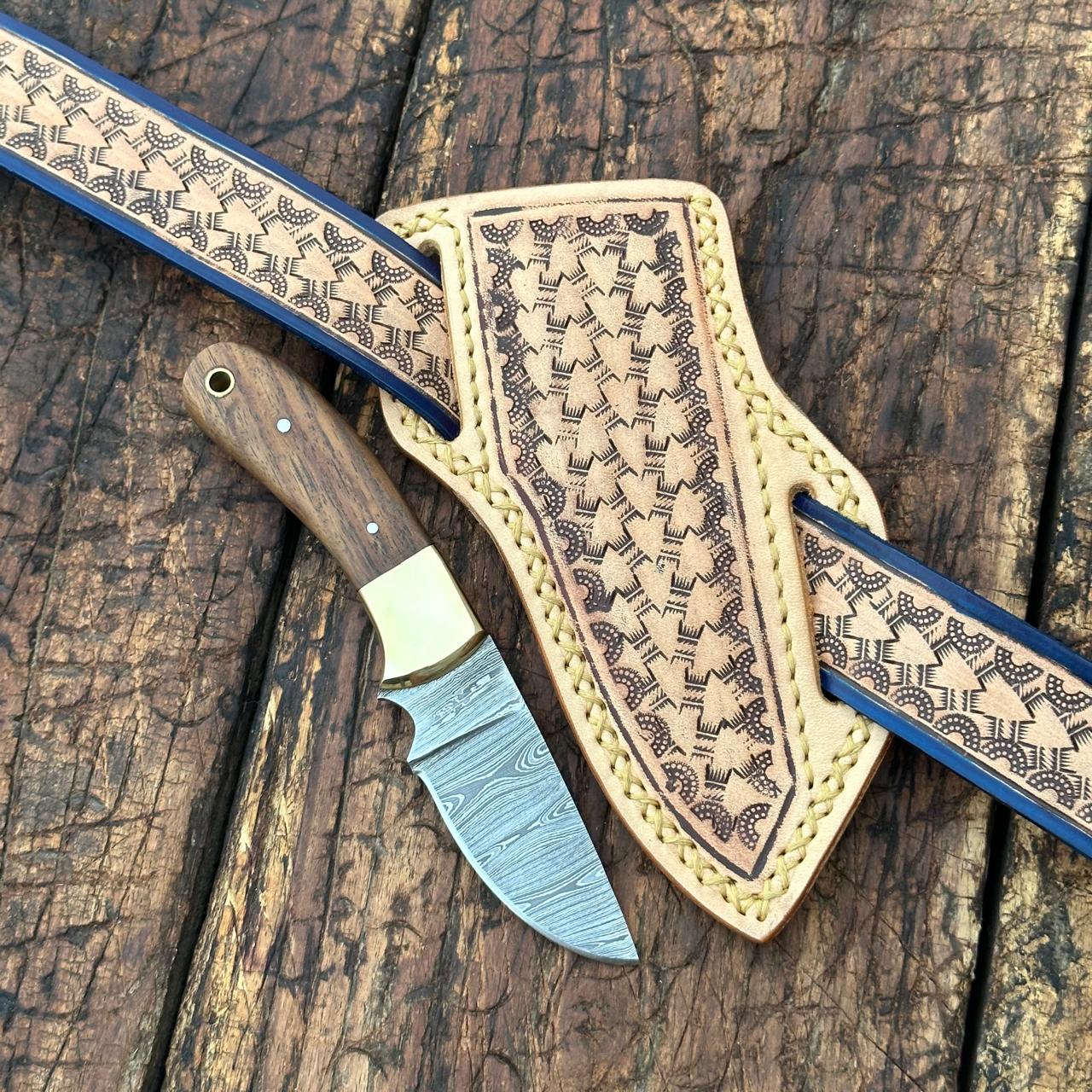 Desert Moon Handmade Damascus Skinner Knife