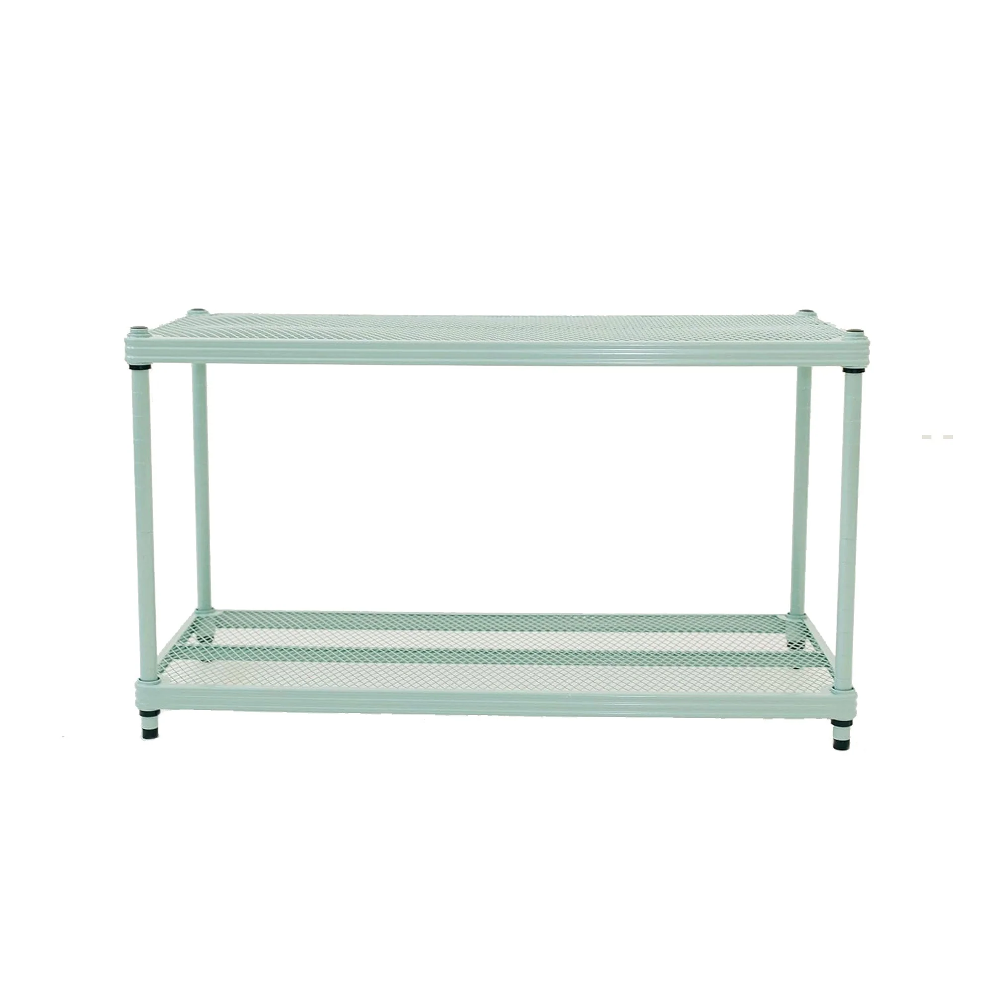 Design Ideas MeshWorks 2 Tier Full Size Metal Storage Shelving Unit, Sage Green - Image 9