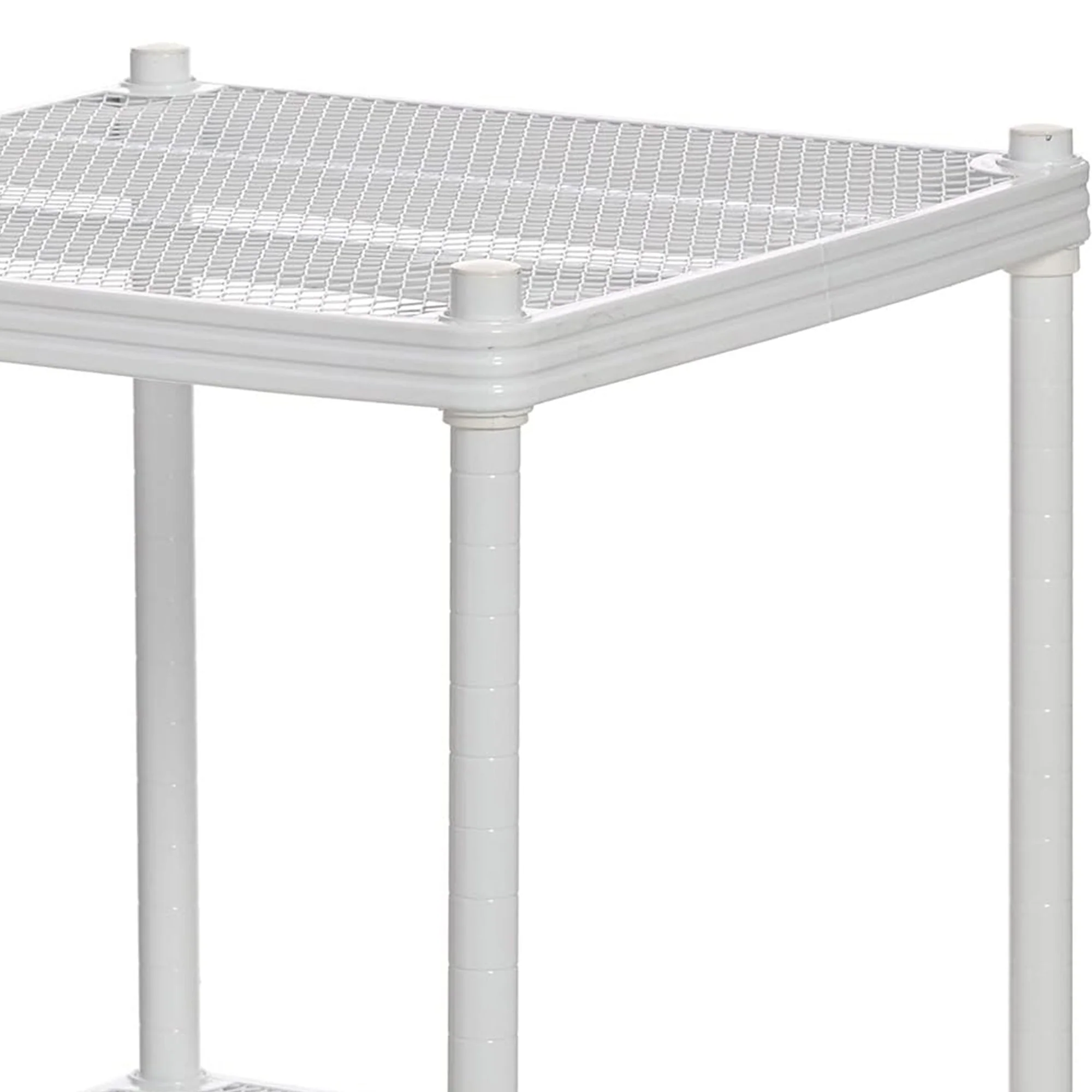 Design Ideas MeshWorks 2 Tier Narrow Metal Storage Shelving Unit Rack, White - Image 8