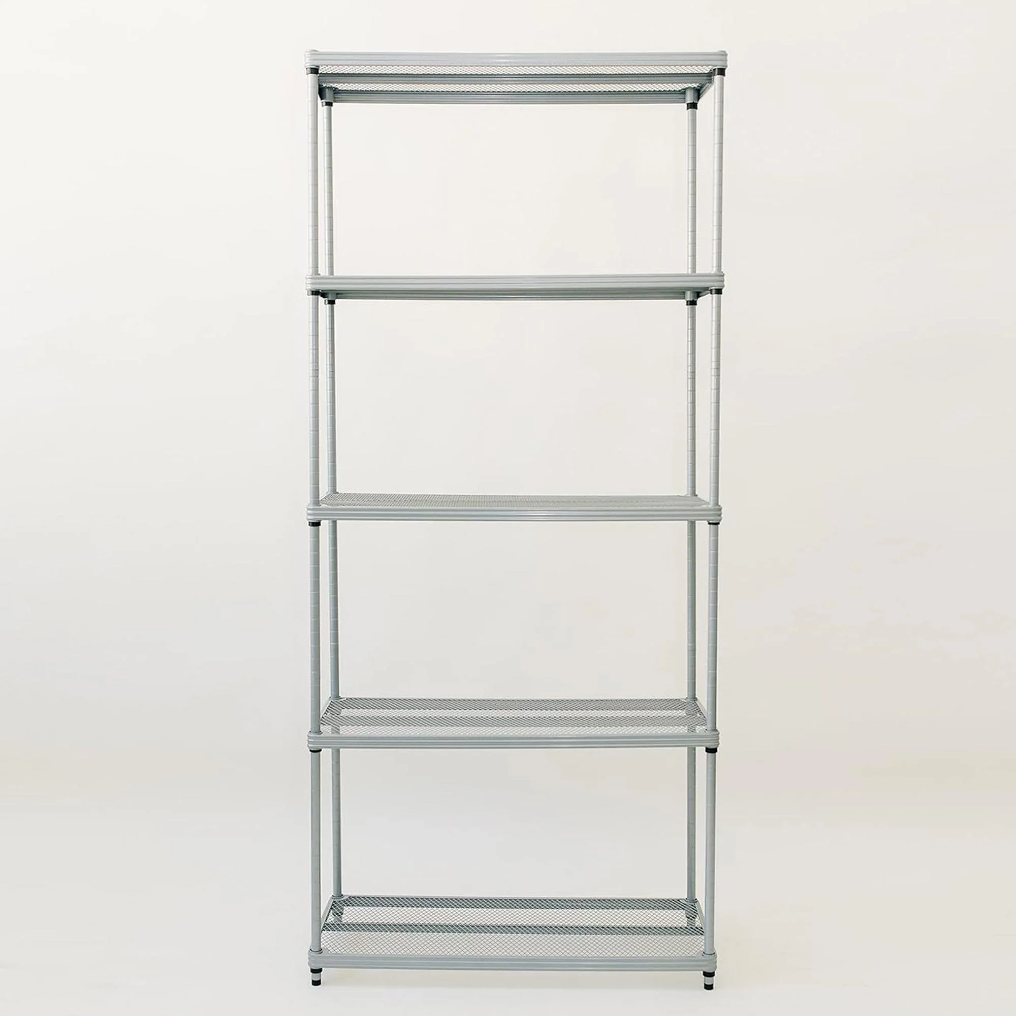 Design Ideas MeshWorks 5 Tier Metal Storage Shelving Unit Rack Bookshelf, Silver - Image 7