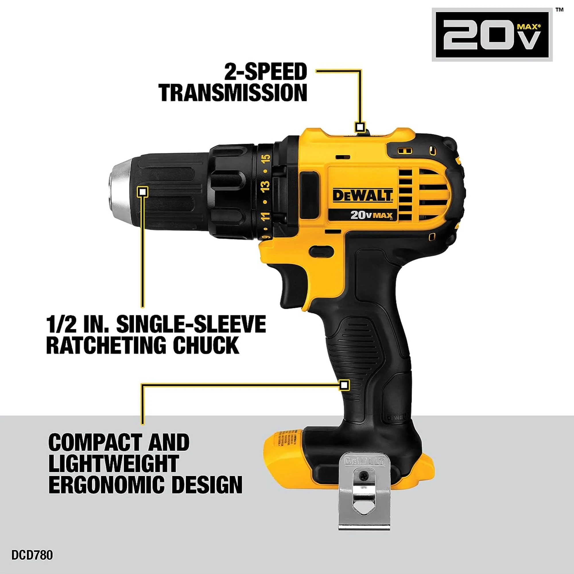 DeWalt 20V MAX Brushless Motor Drill/Driver, Impact Driver, Saw Hand Tool Set - Image 2