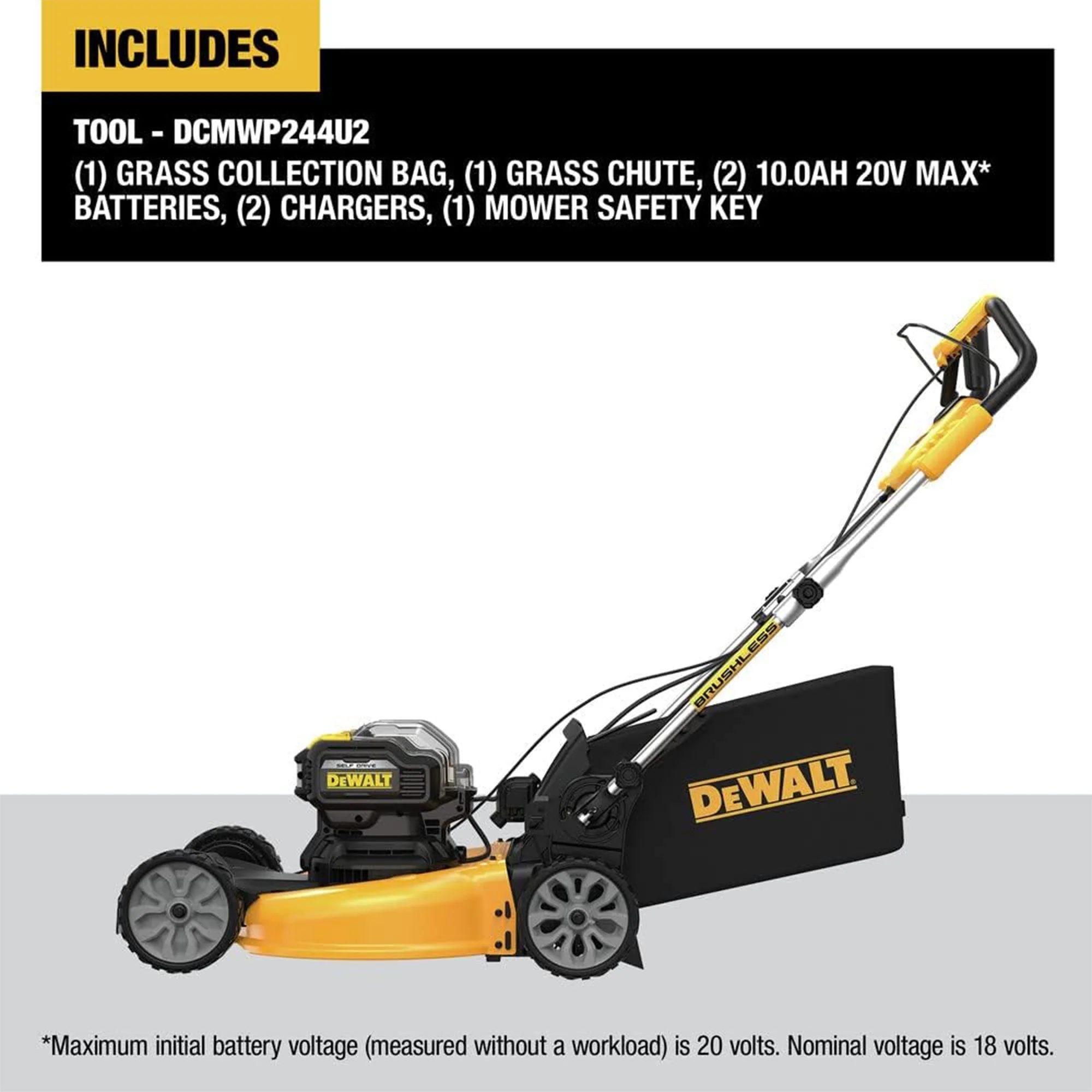DEWALT 20V MAX Self Propelled 21.5" Automatic Brushless Lawn Mower with Charger - Image 3