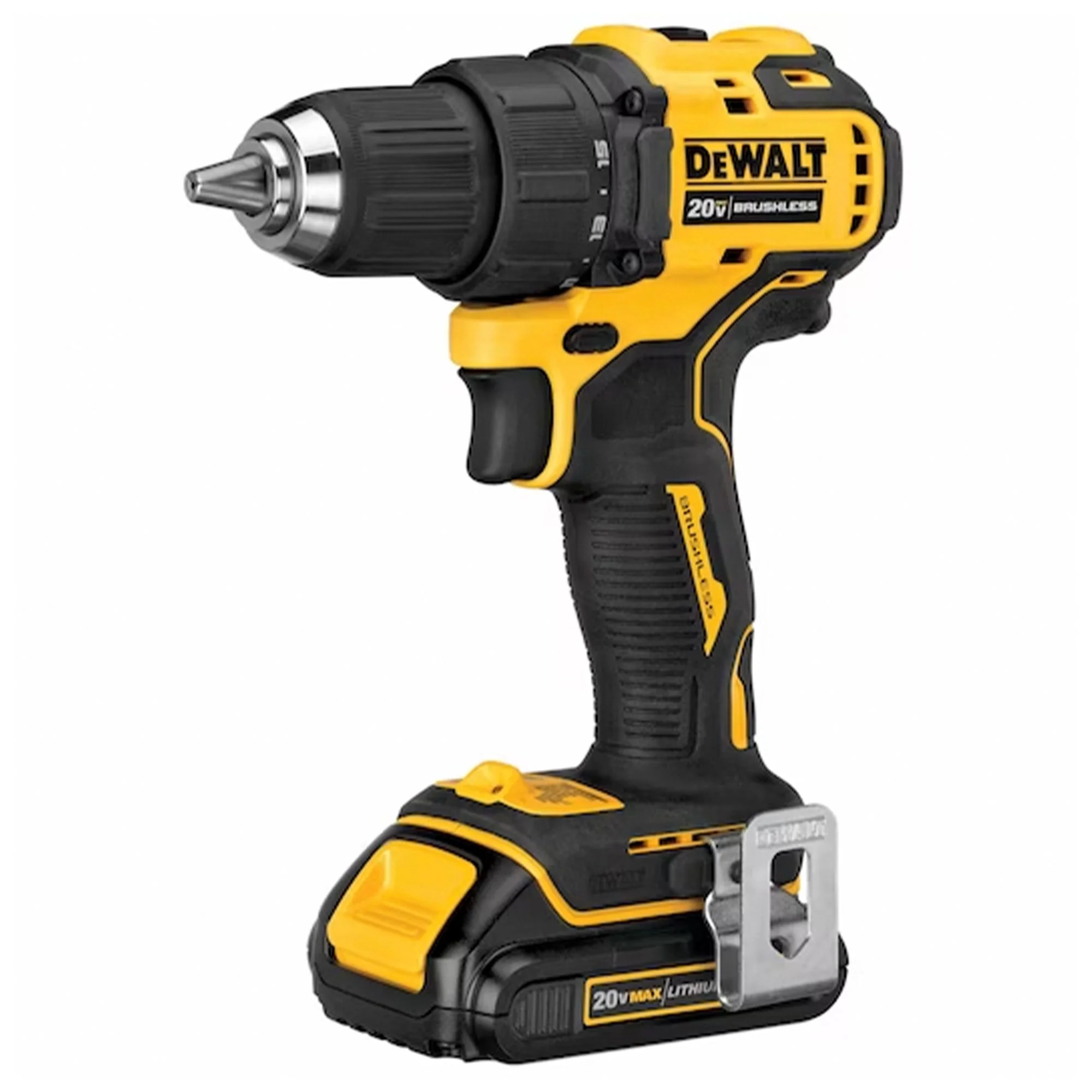 DeWalt ATOMIC 20 Volt 0.5 Inch Brushless Motor Drill Driver Kit Hand Tool Set - Image 9