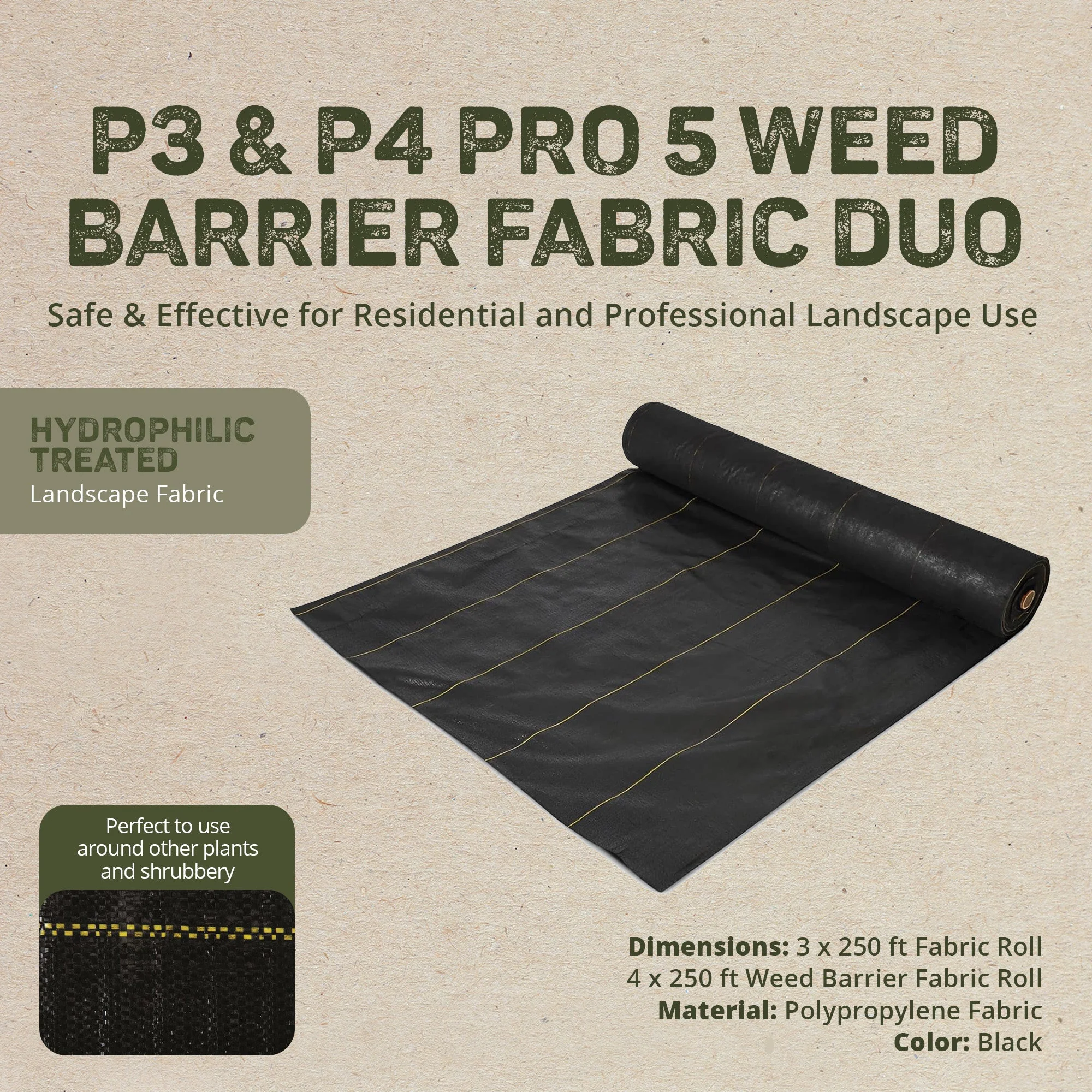 DeWitt 3 x 250 ft Weed Barrier Fabric w/ DeWitt 4 x 250 ft Weed Barrier Fabric - Image 4