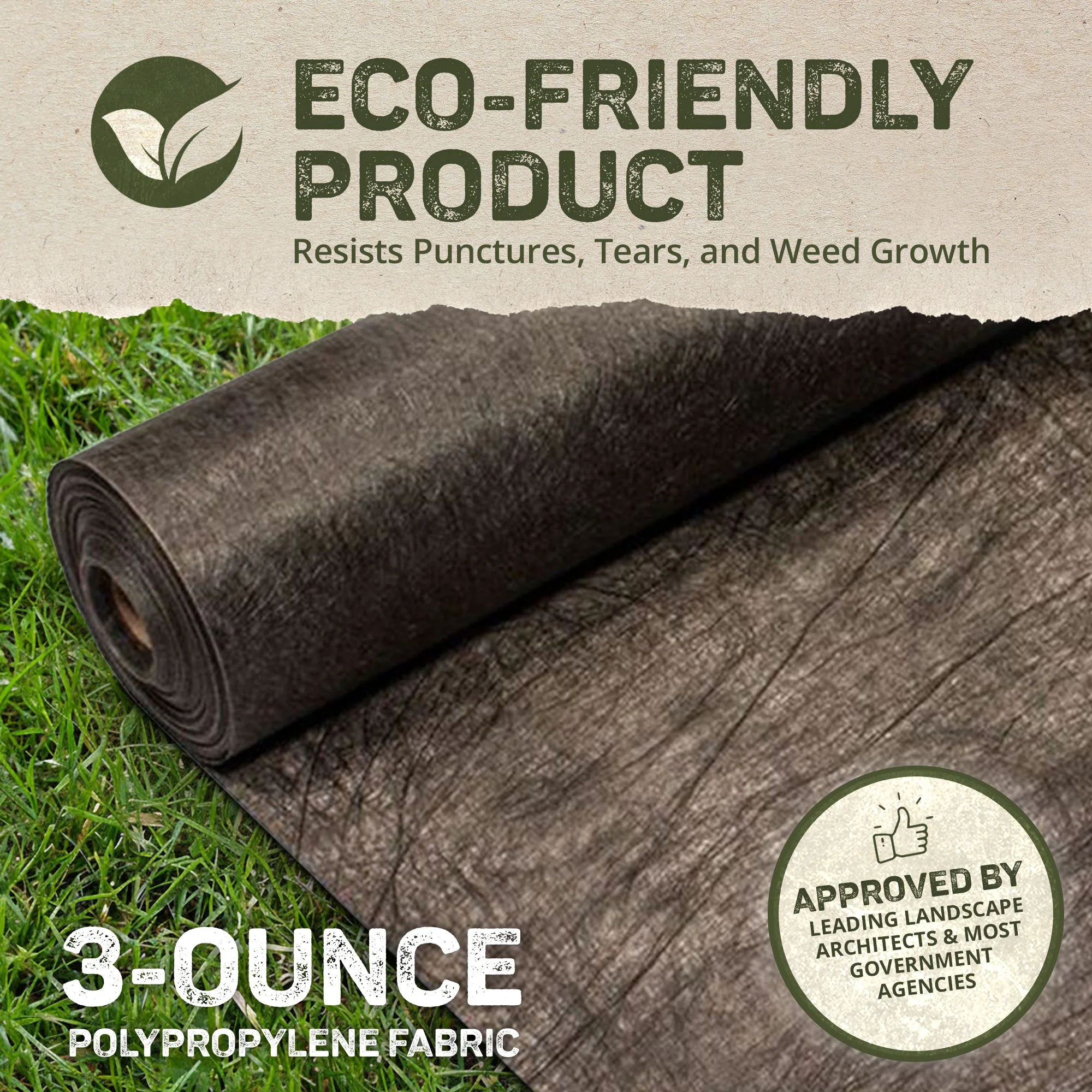 DeWitt TYPAR 3-Ounce Premium Weed Control Barrier Landscape Fabric, 4 x 300 Feet - Image 3