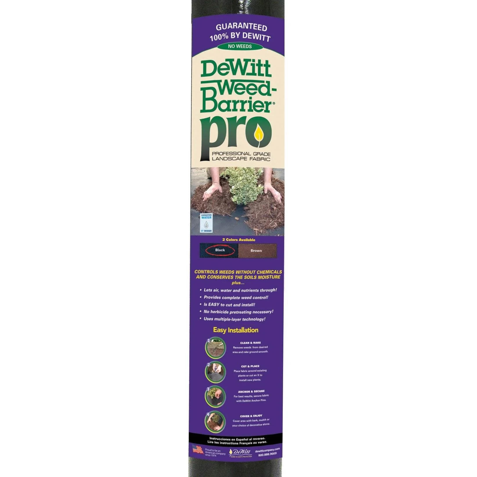 DeWitt Weed Barrier Pro 3 Ounce Landscape Fabric in Black, 4' x 100' (3 Pack) - Image 10