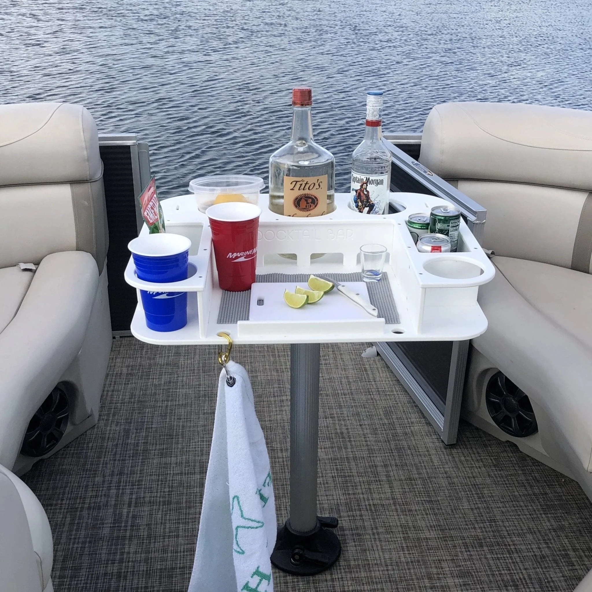 Docktail Butler Boat Table with Pedestal Table Attachment Options - Image 2