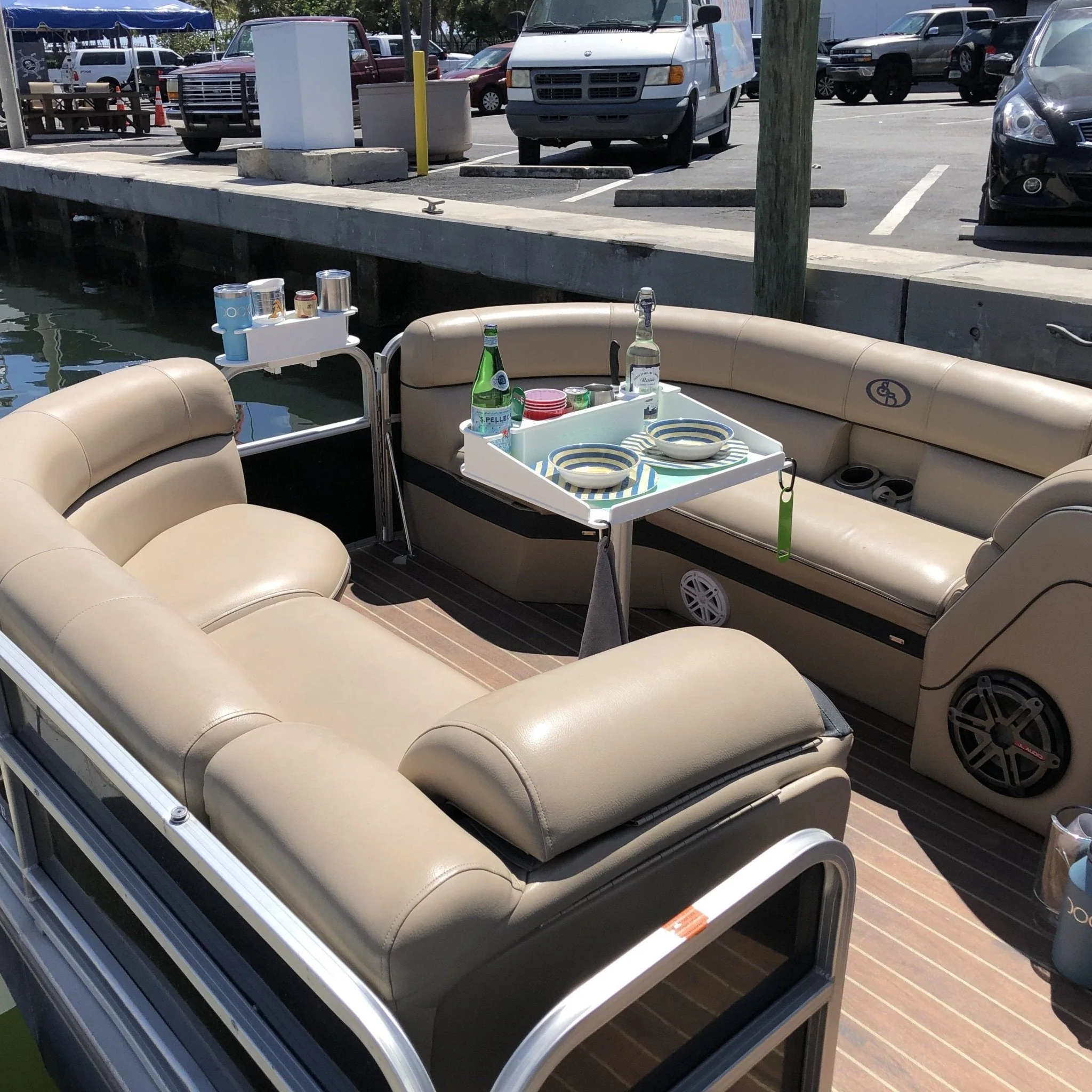 Docktail Utility Boat Table with Pedestal Table Attachment Options - Image 5