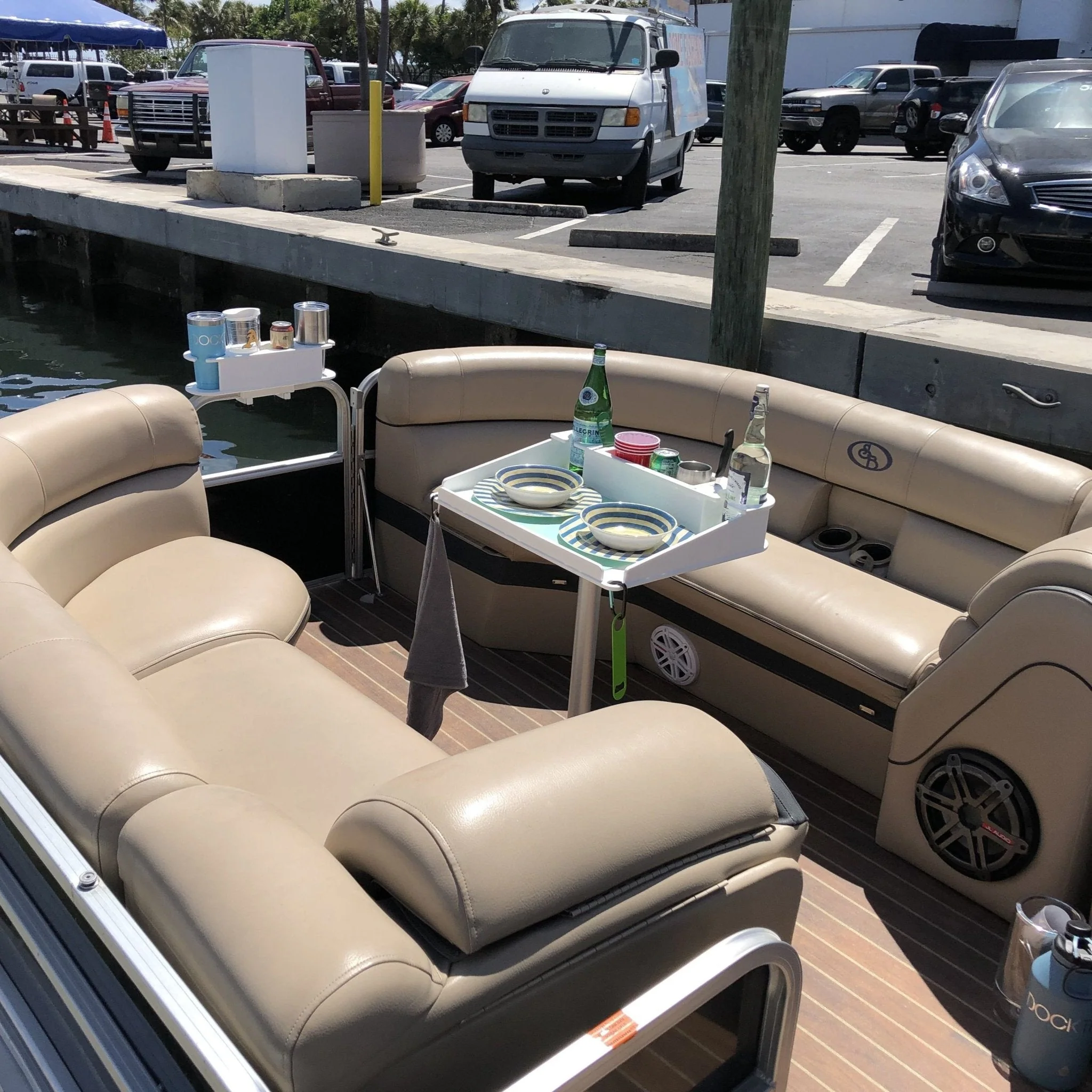 Docktail Utility Boat Table with Pedestal Table Attachment Options - Image 6