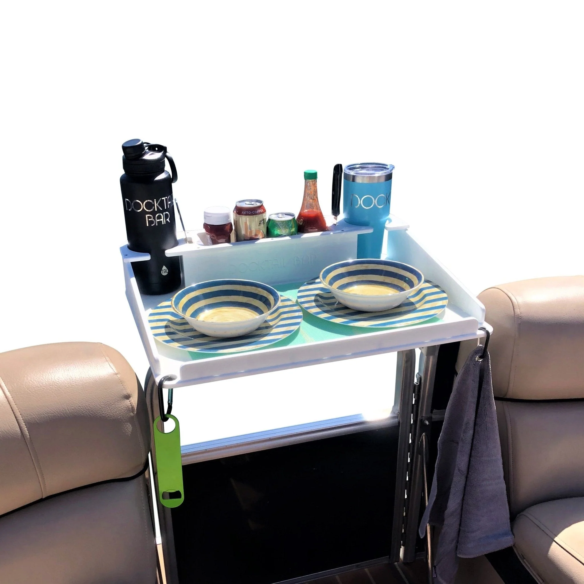 Docktail Utility Boat Table with Pontoon Boat Rail Mount - Image 16