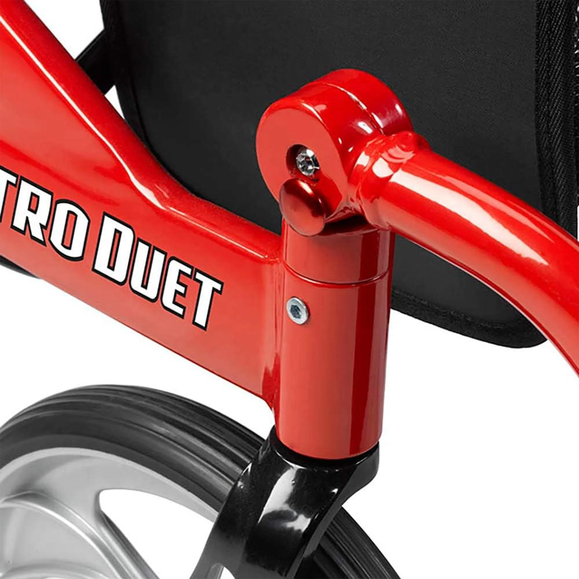 Drive Medical Nitro Duet Rollator Walker and Transport Wheelchair Chair, Red - Image 9