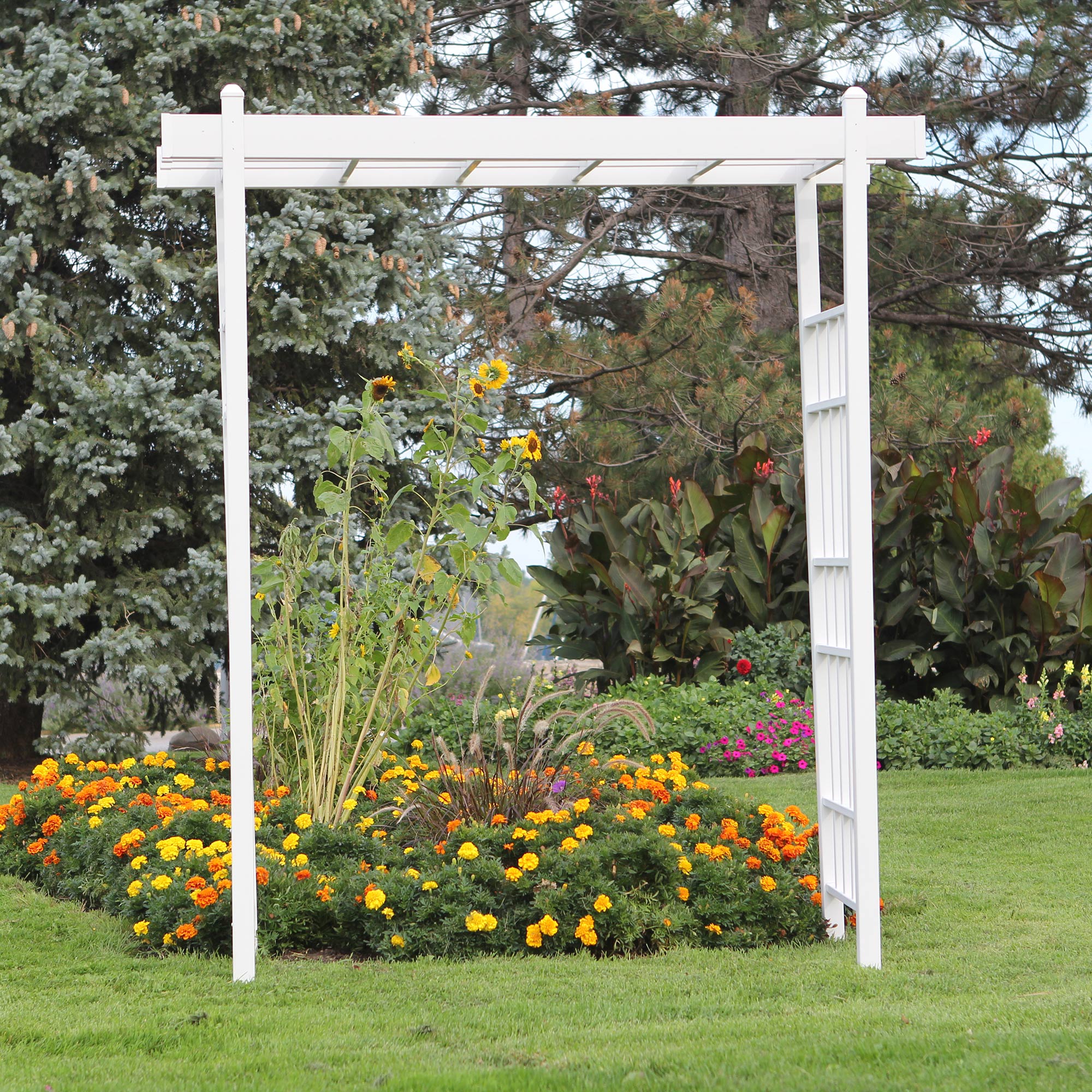 Dura-Trel Bakersfield 28 x 72 x 82 Inch PVC Vinyl Outdoor Garden Patio Arbor - Image 4