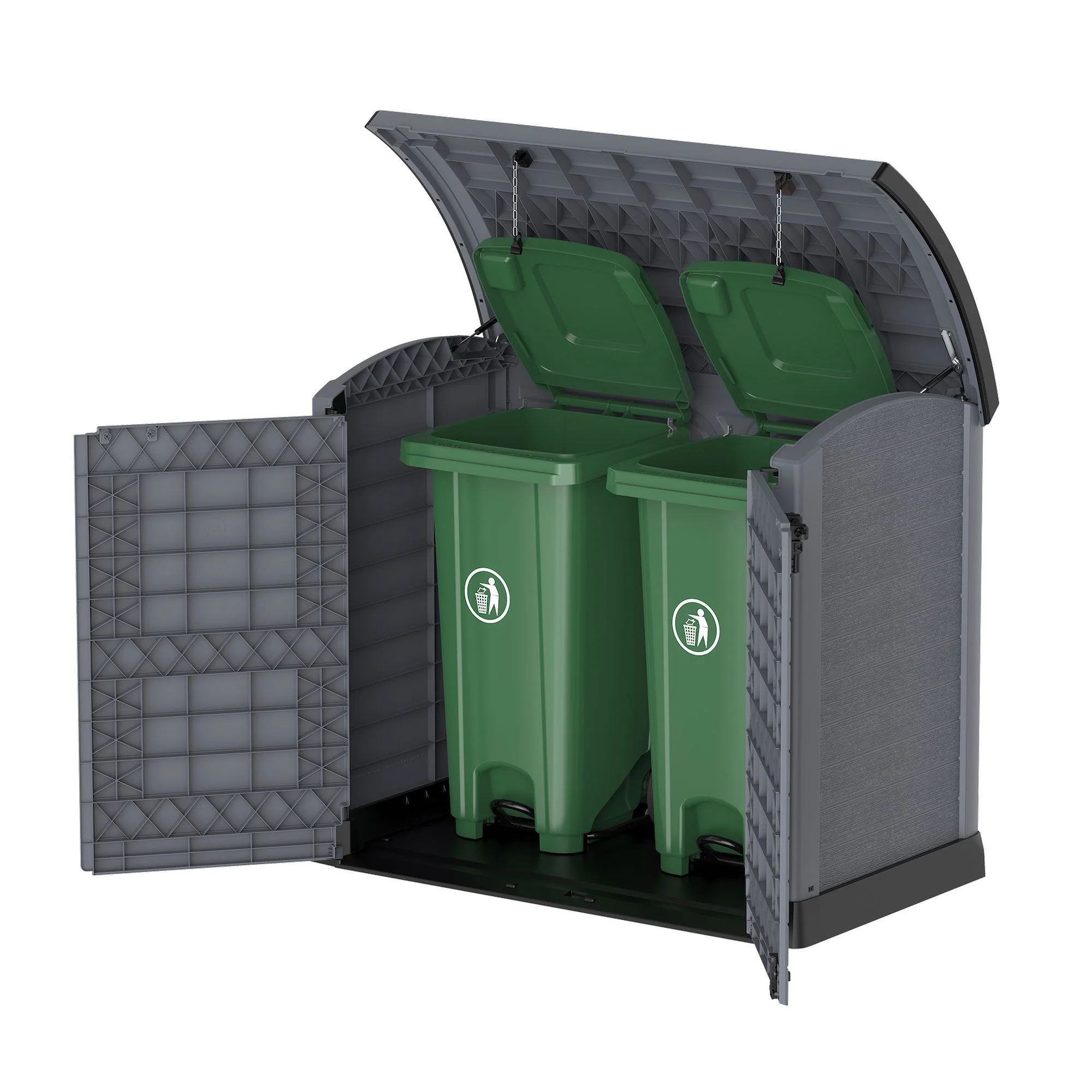Duramax CedarGrain StoreAway 1200L Outdoor Deck & Garden Storage Box, Charcoal - Image 7