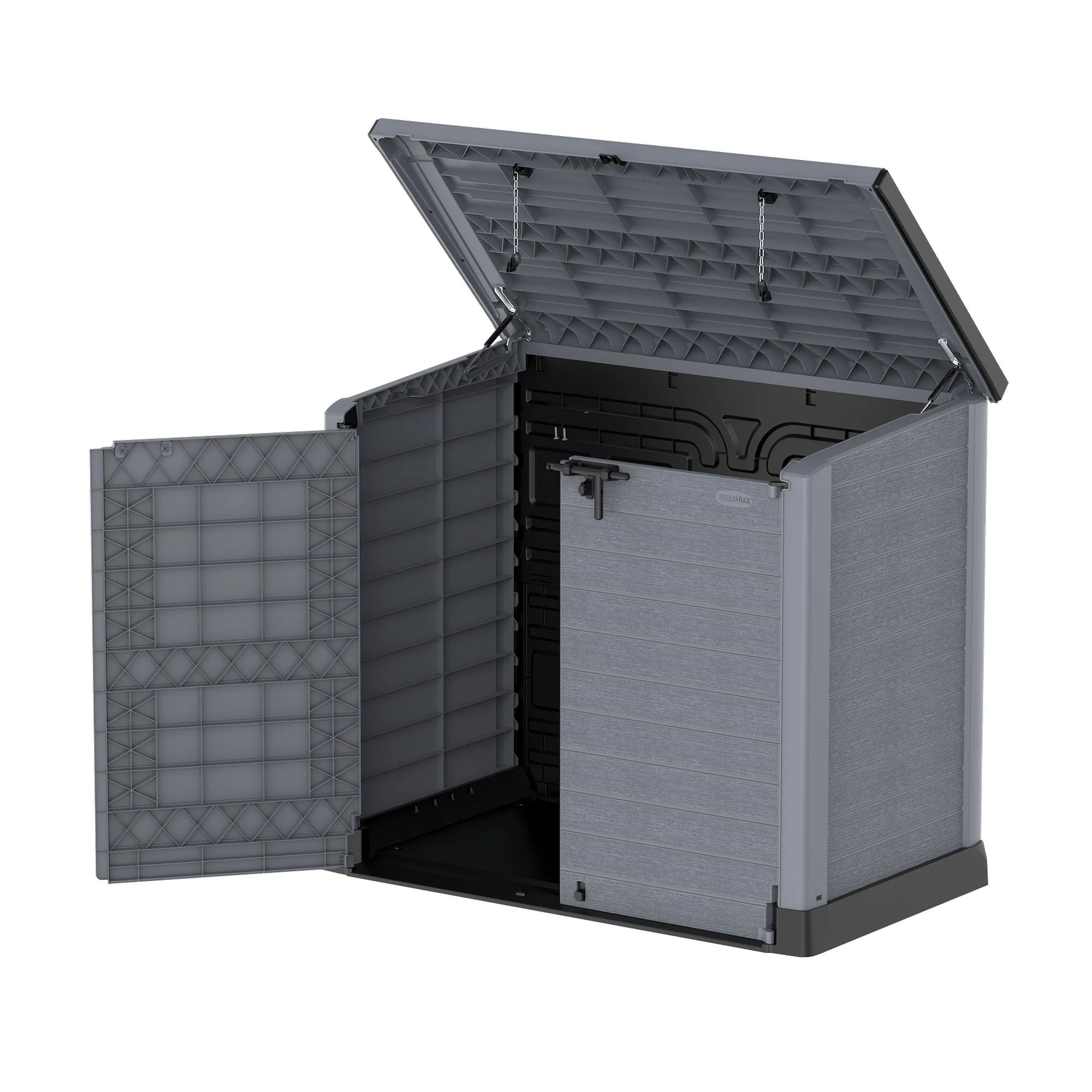 Duramax CedarGrain StoreAway 1200L Outdoor Deck & Garden Storage Box, Charcoal - Image 2