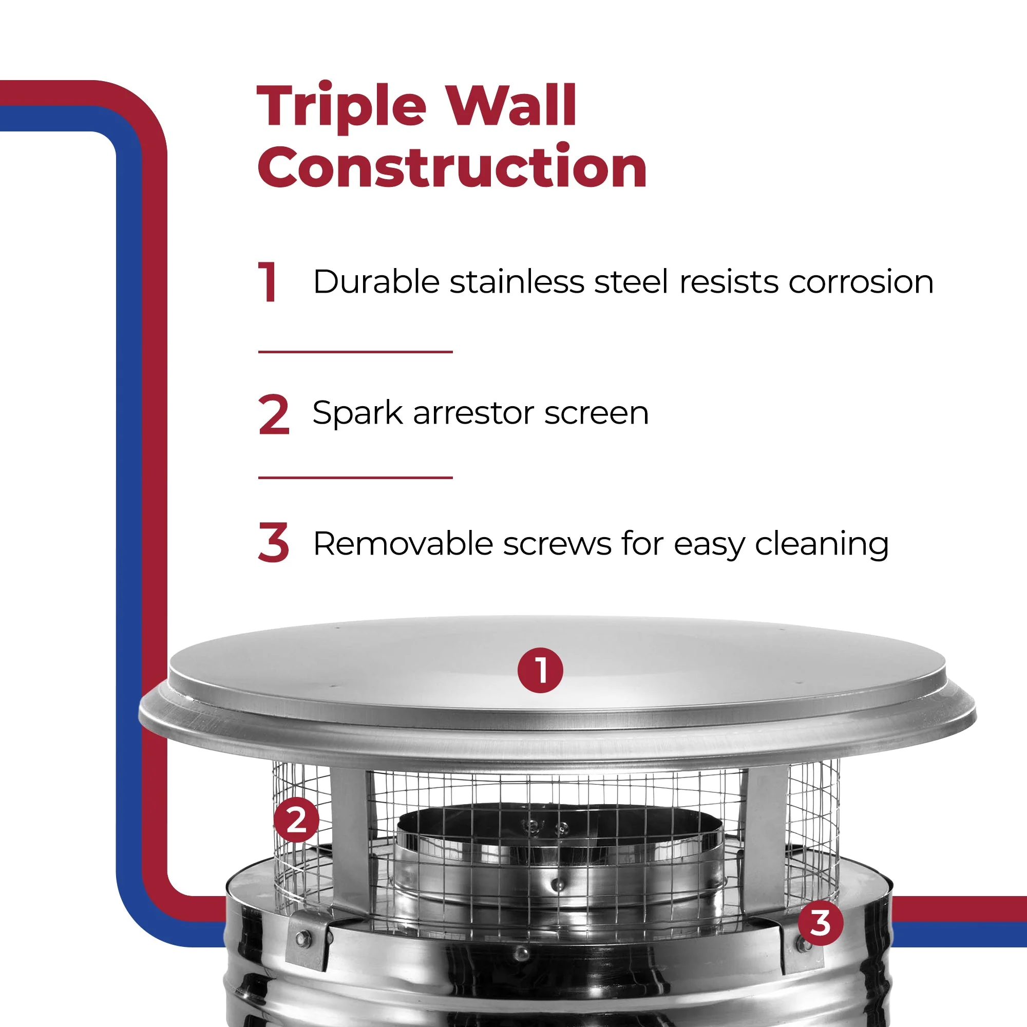 DuraVent DuraPlus 6DP-VC 6 Inch Stainless Steel Round Chimney Cap, Silver - Image 4