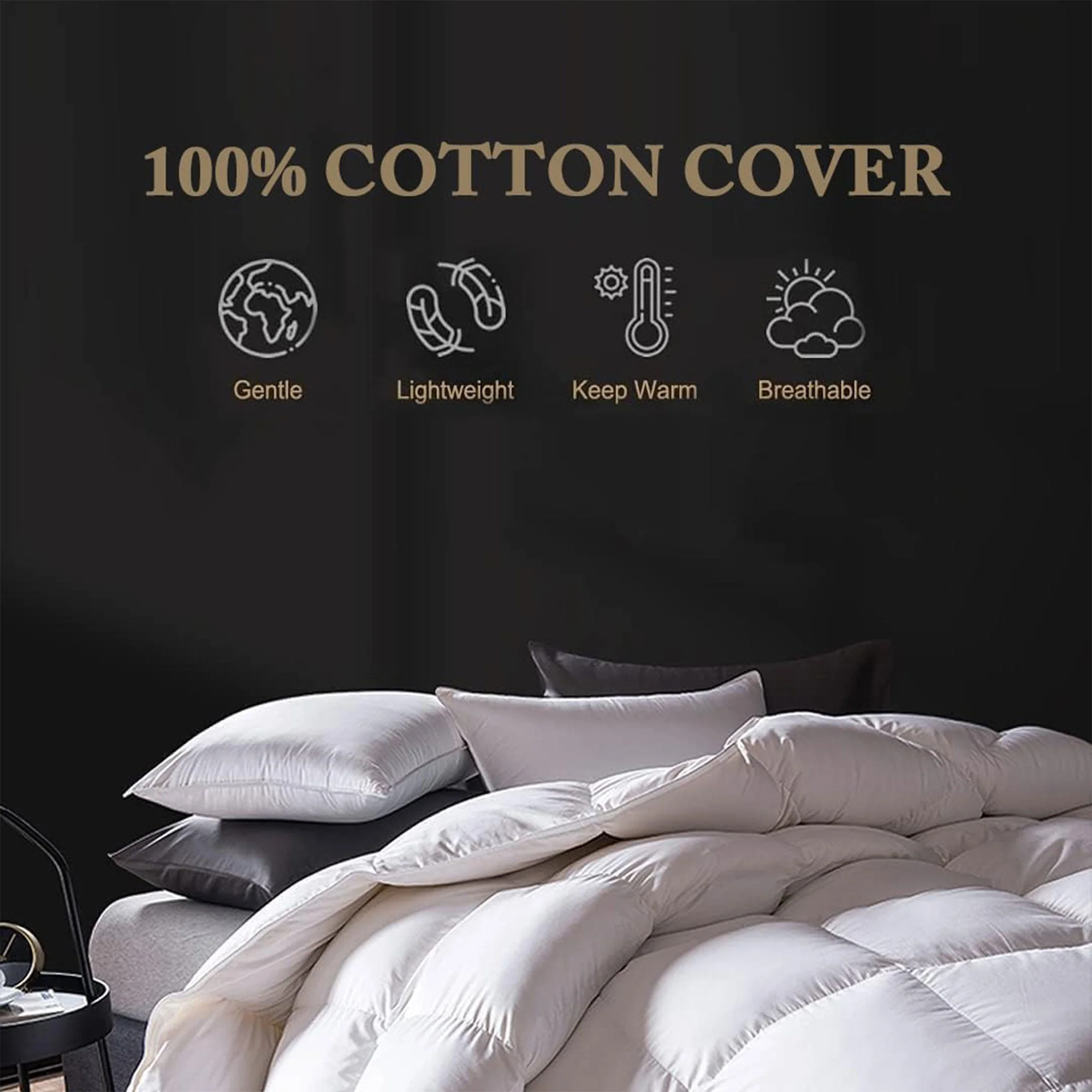 DWR King Sized 106 x 90 In Breathable Duvet Insert for All Season Bedding, White - Image 9