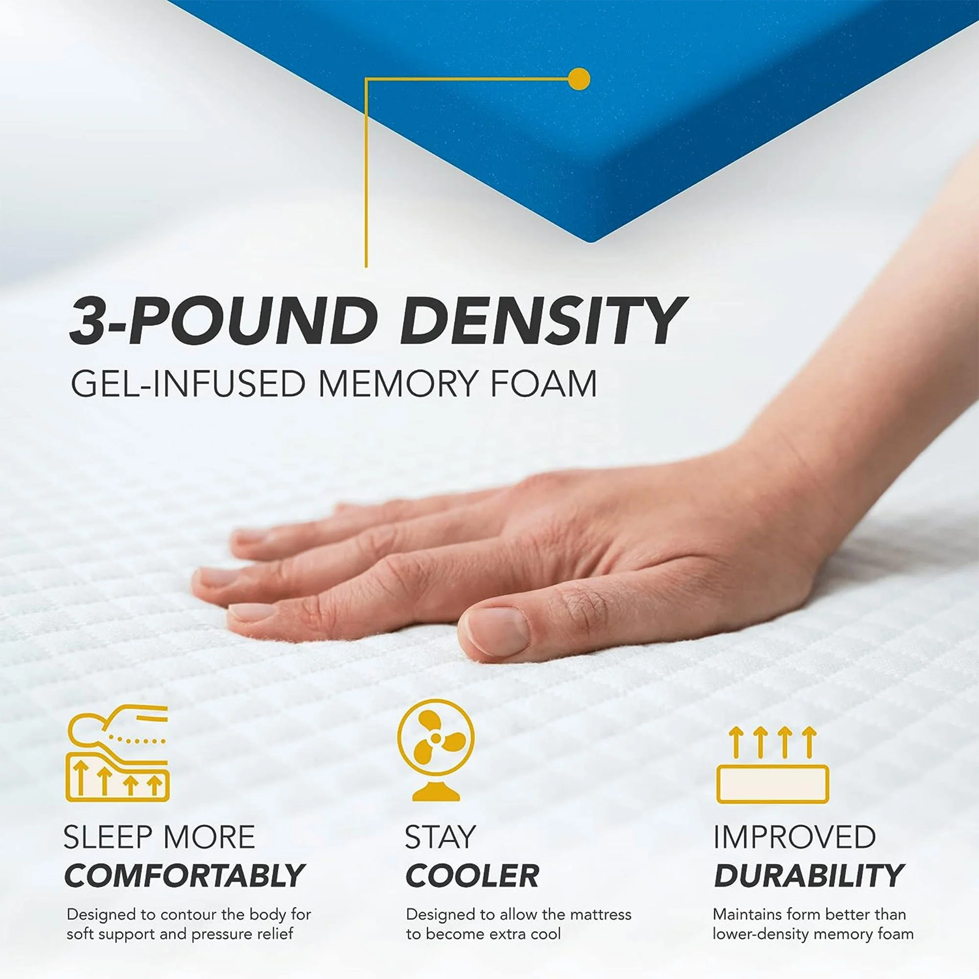 Dynasty Mattress 10 Inch CoolBreeze Gel Memory Foam Mattress with Cover, Queen - Image 8