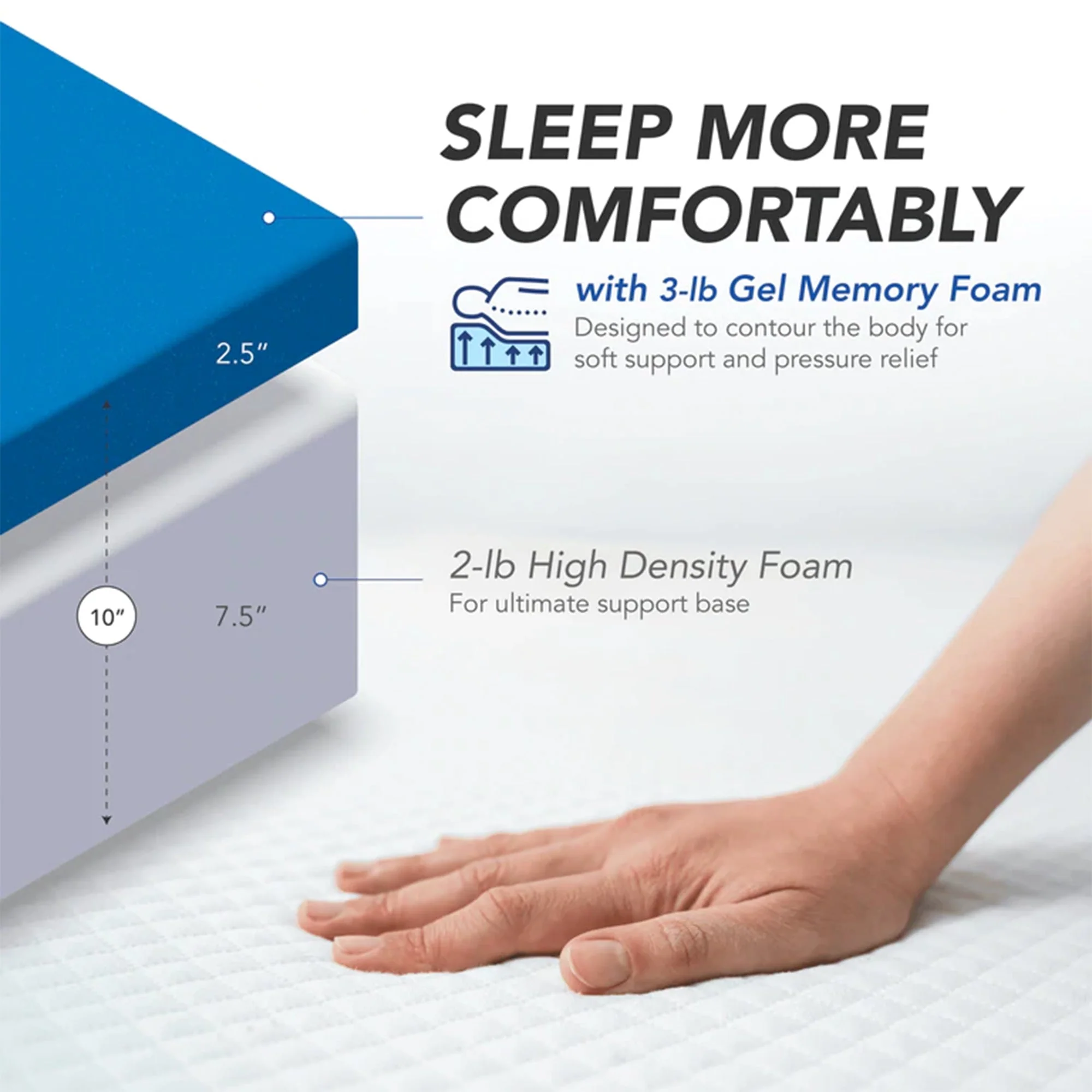 Dynasty Mattress 10 Inch CoolBreeze Gel Memory Foam RV King Mattress for Camper - Image 2