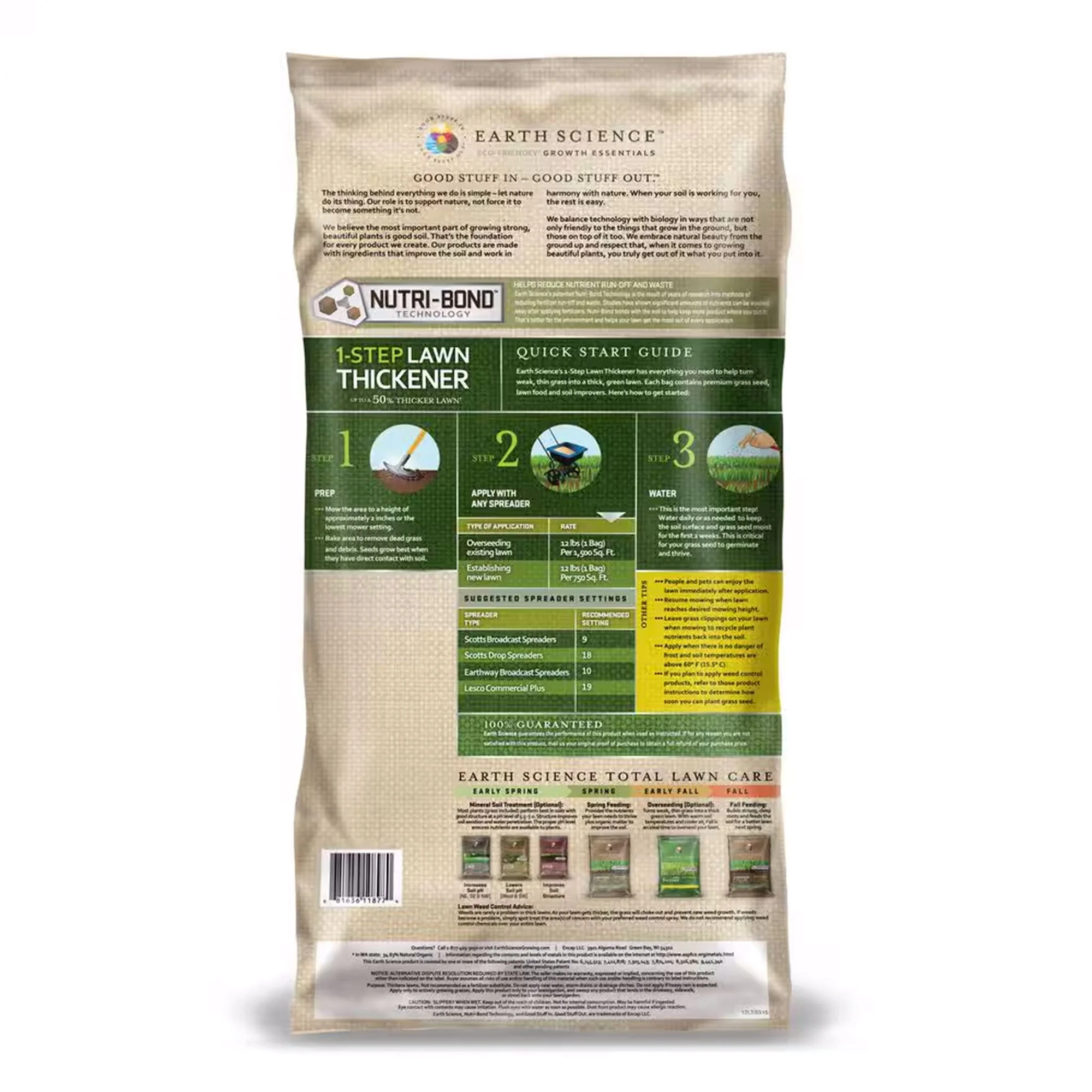 Earth Science 1 Step Sun & Shade Lawn Thickener Seed for Thin Lawns, 12 Pounds - Image 6