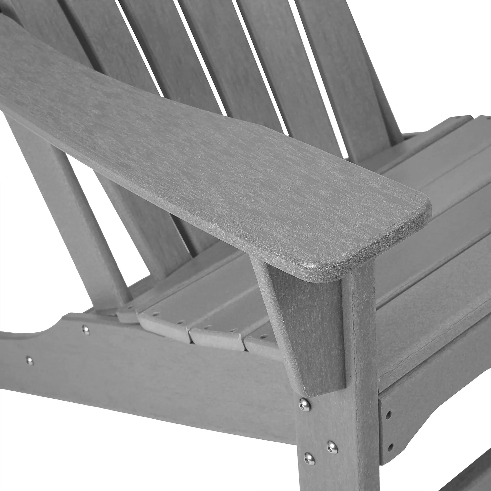 Edyo Living HDPE Plastic All Weather Outdoor Patio Lawn Adirondack Chair, Gray - Image 4
