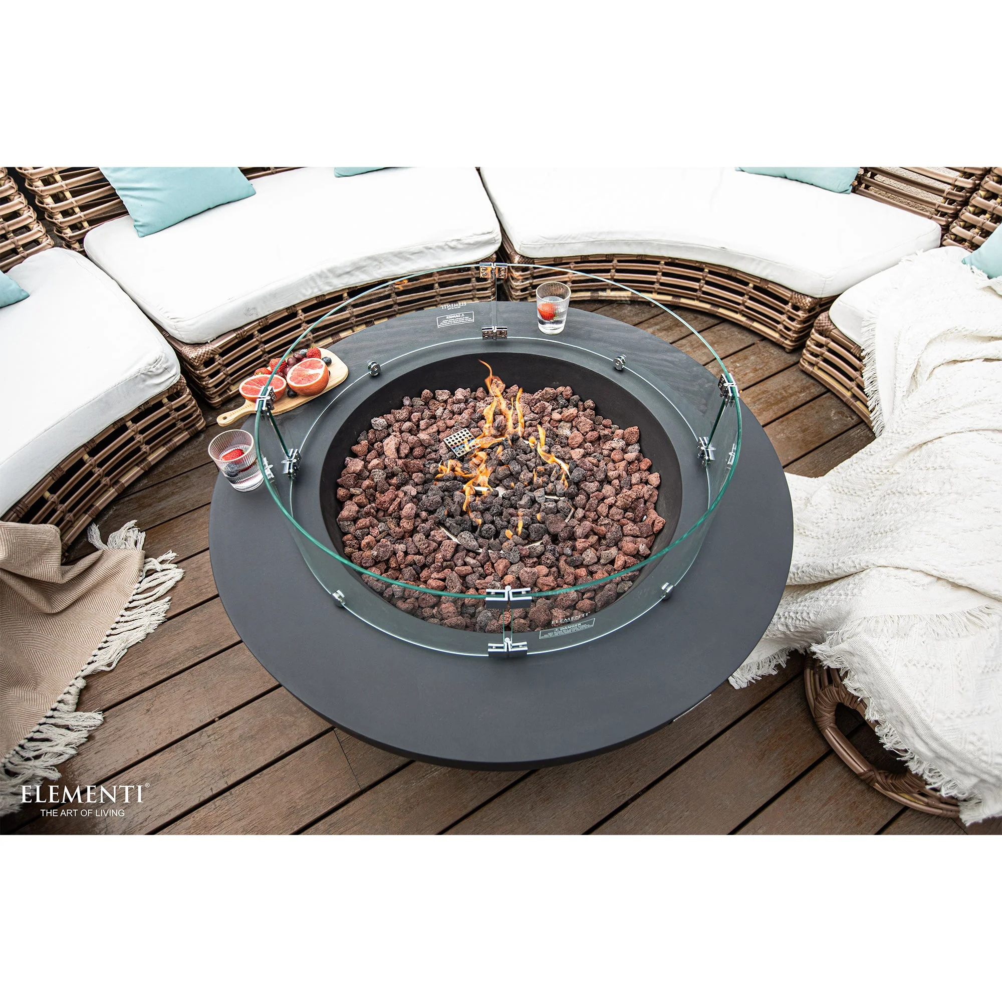 Elementi Liquified Petroleum Lunar Bowl Fire Pit w/ Auto Ignition & Clean Flame - Image 8