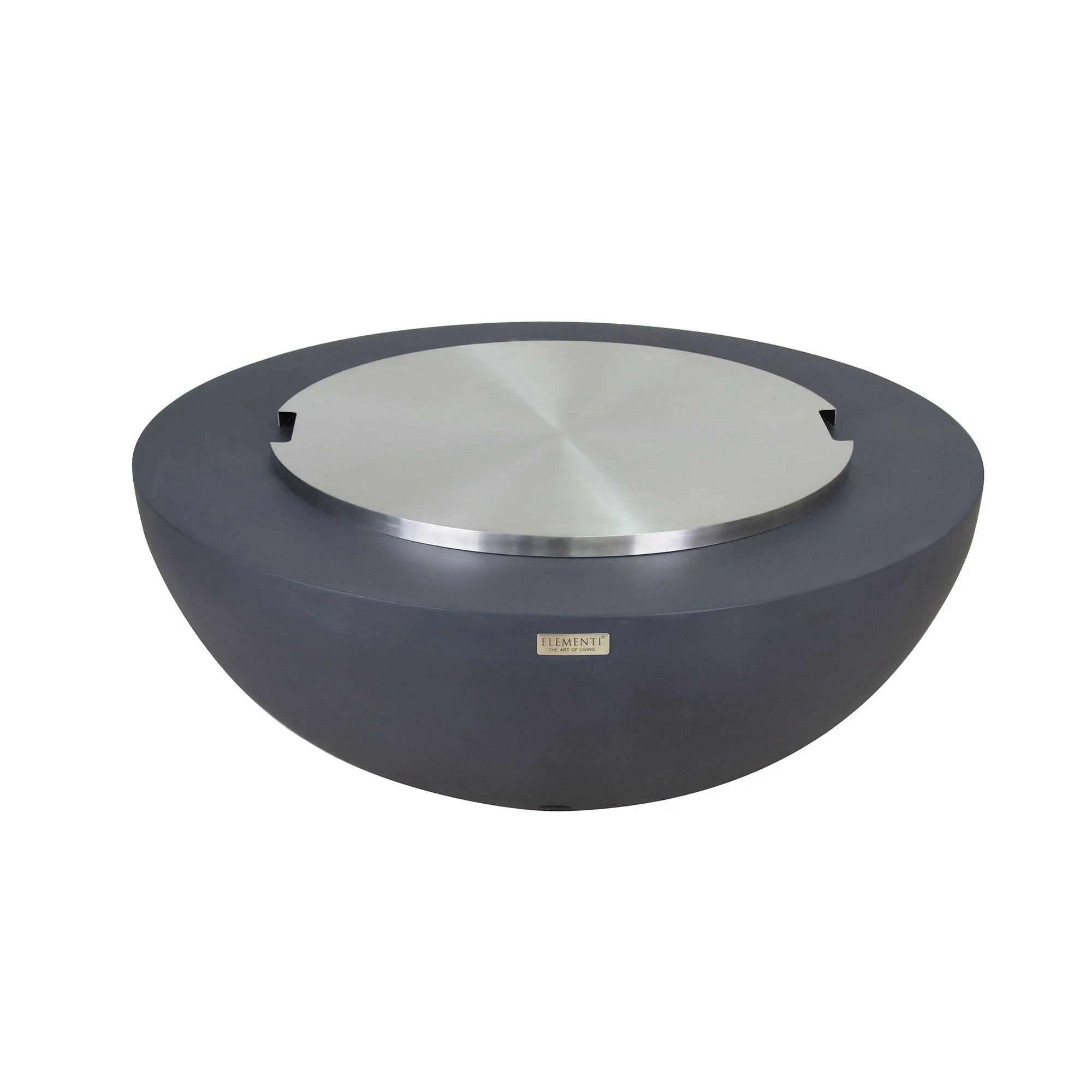 Elementi Natural Gas Concrete Lunar Bowl Fire Pit with Auto Ignition, Dark Grey - Image 4