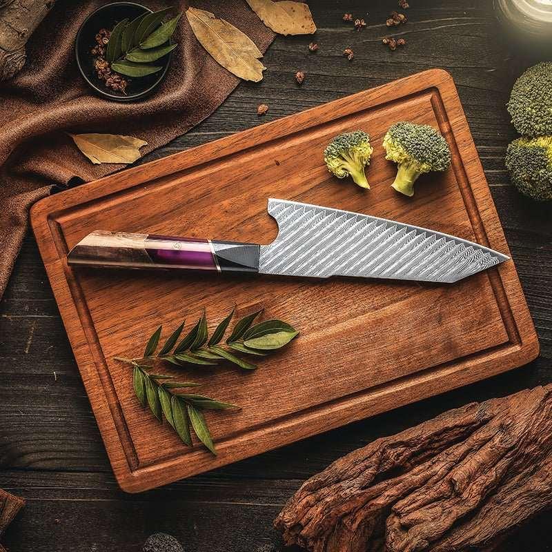 Elite Series VG10 Damascus Knife Set with Burl Wood Handles - Image 22