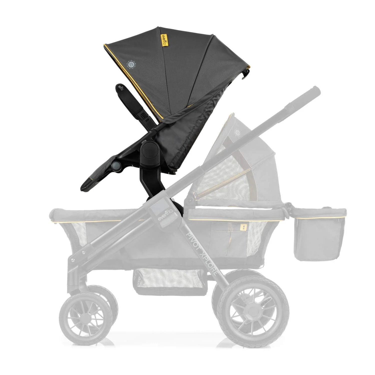 Evenflo 63012343 Second Seat for Pivot Xplore Stroller or Travel System, Gray - Image 6
