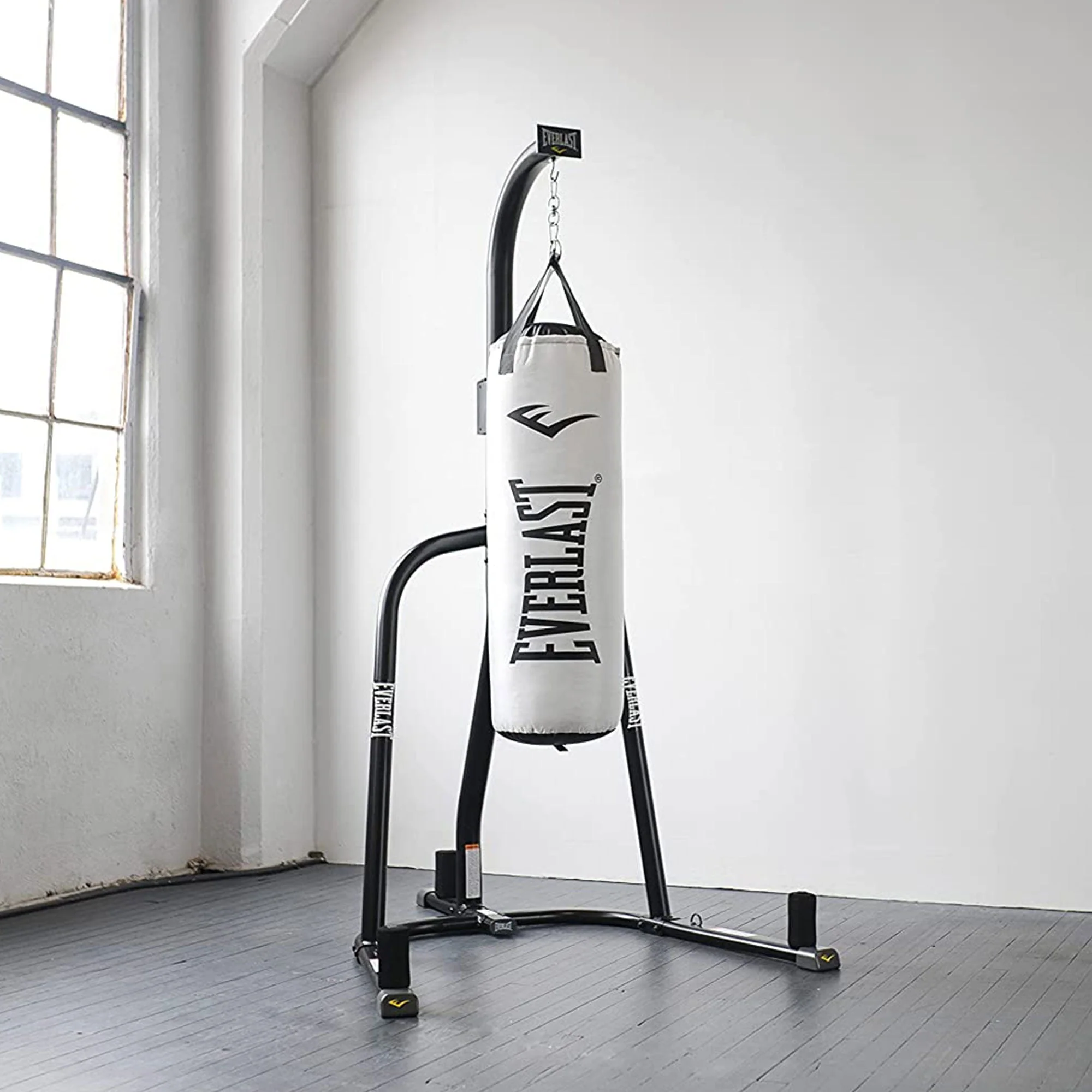 Everlast Nevatear Fitness Workout 60 Pound Heavy Boxing Punching Bag, Platinum - Image 5