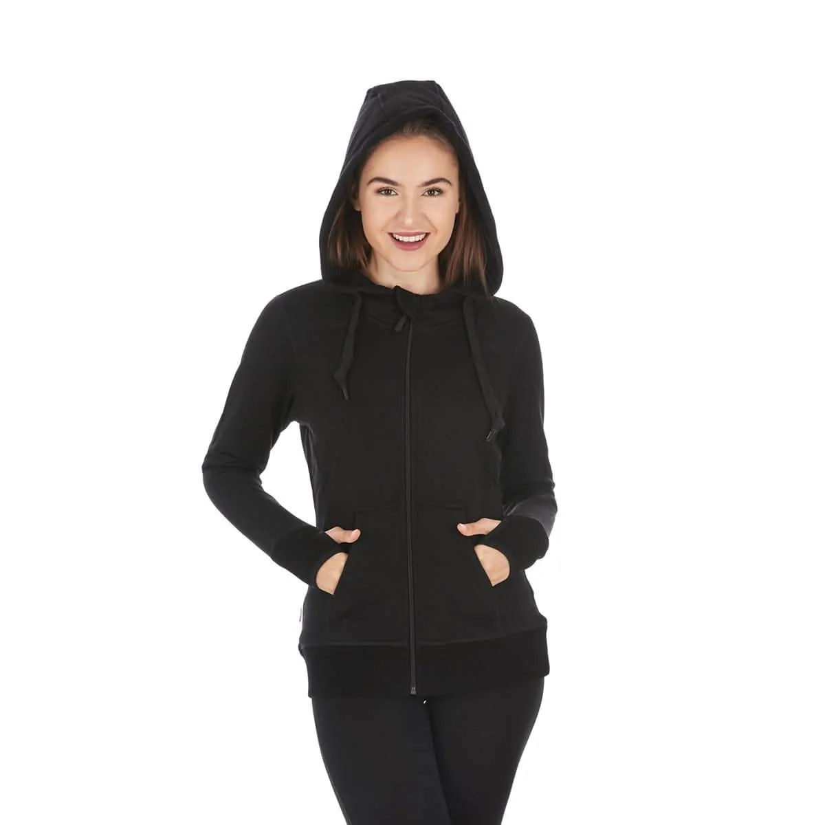Women's Brushed Merino Wool Full-Zip Hoodie - Heavyweight - Image 9