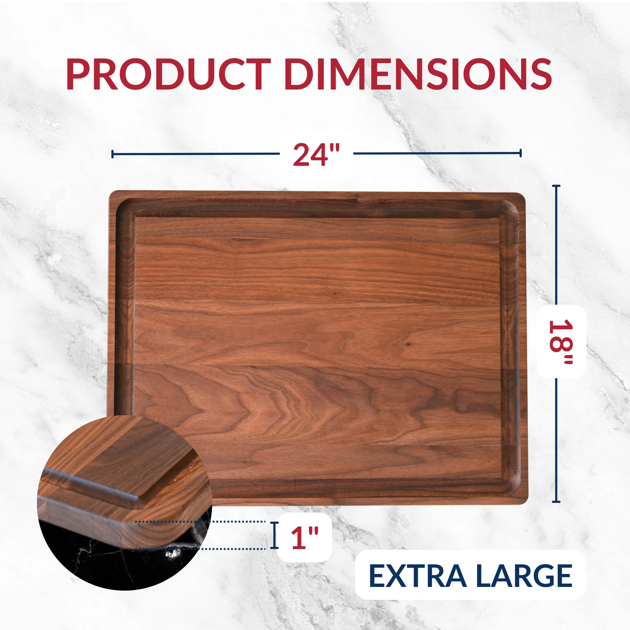 Extra Large Walnut Wood Cutting Board - Image 2