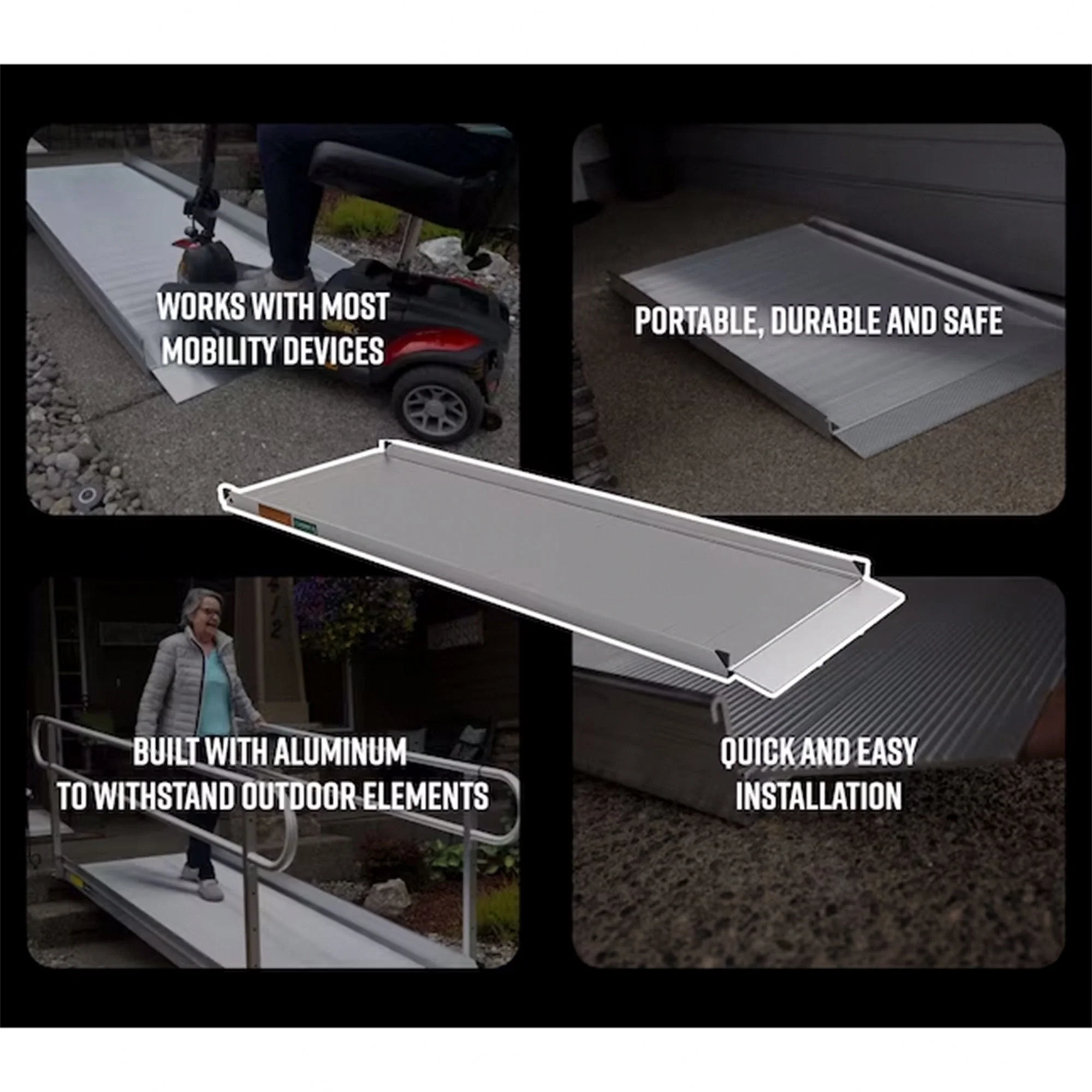 EZ-ACCESS GATEWAY 3G 10 Ft Aluminum Portable Wheelchair Ramp w/ 2 Line Handrails - Image 4