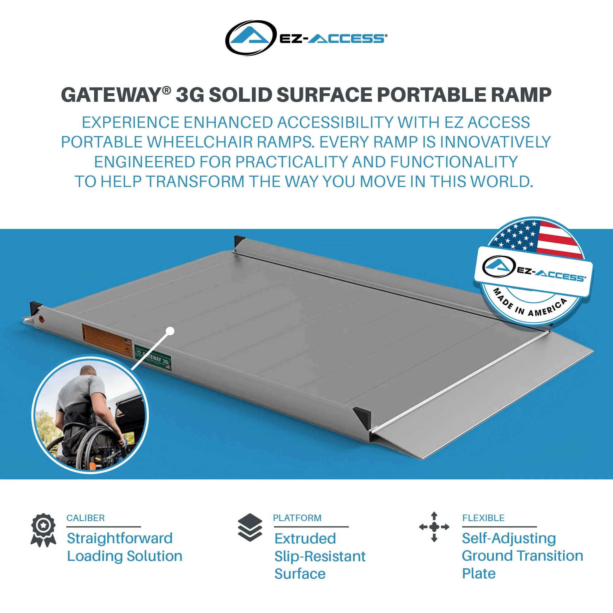 EZ-ACCESS GATEWAY 3G 4 Foot Solid Surface Aluminum Portable Wheelchair Ramp - Image 4