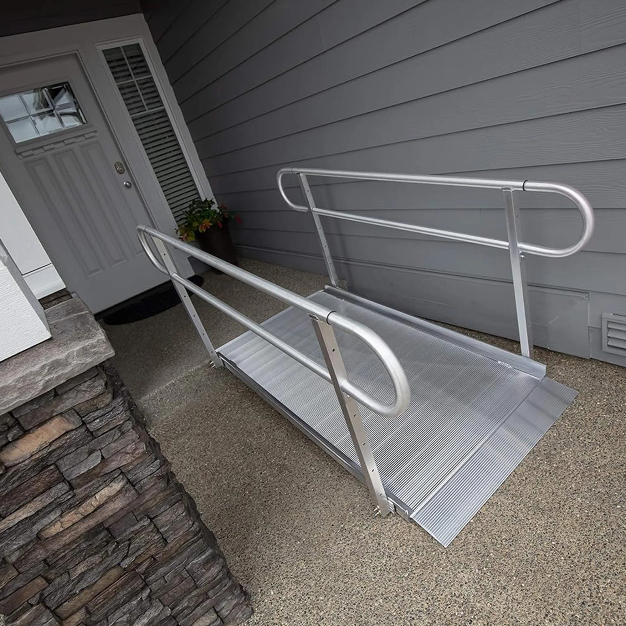 EZ-ACCESS GATEWAY 3G 5 Foot Aluminum Portable Wheelchair Ramp w/2 Line Handrails - Image 6