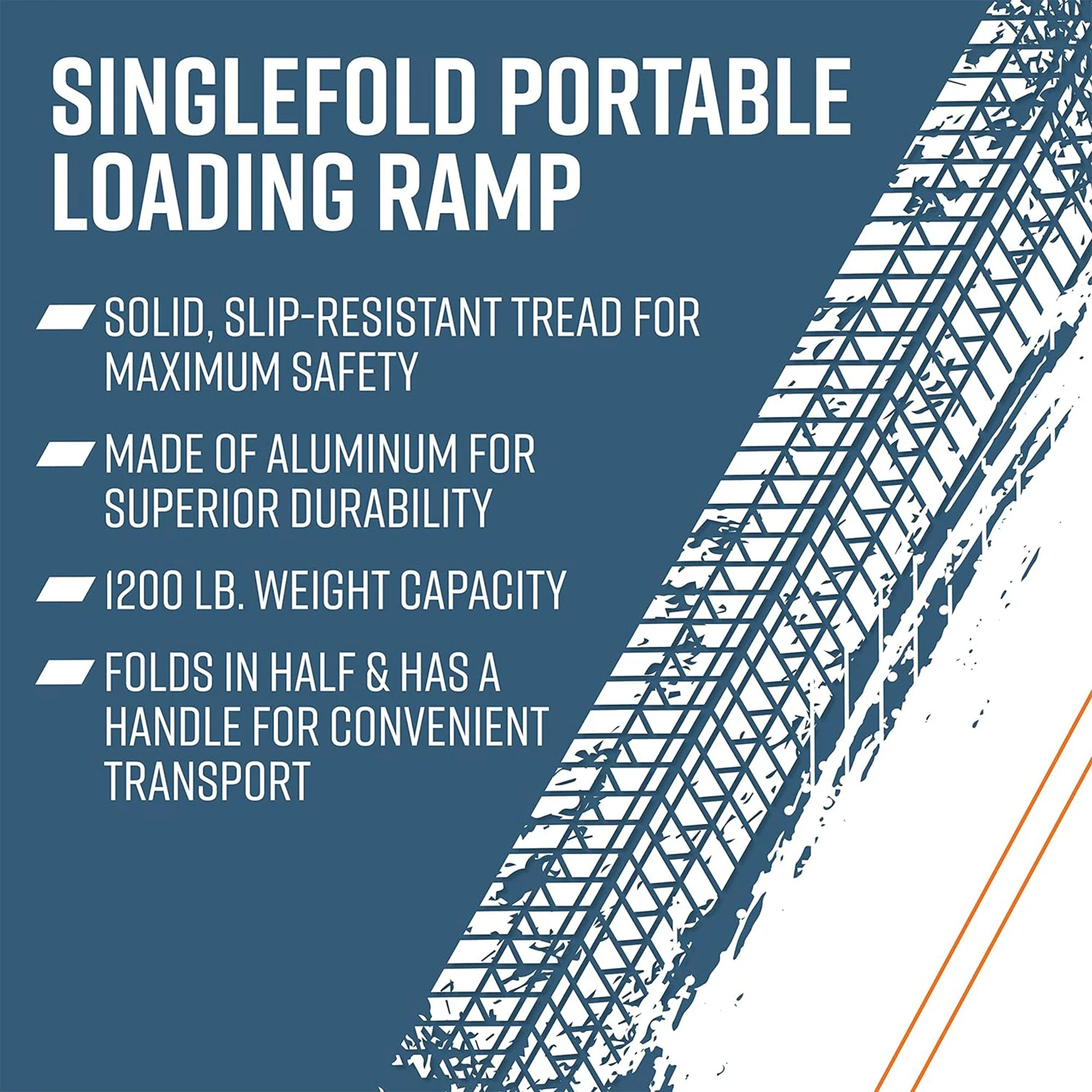 EZ-ACCESS TRAVERSE 6 Foot Aluminum Singlefold Portable Loading Ramp, Silver - Image 4