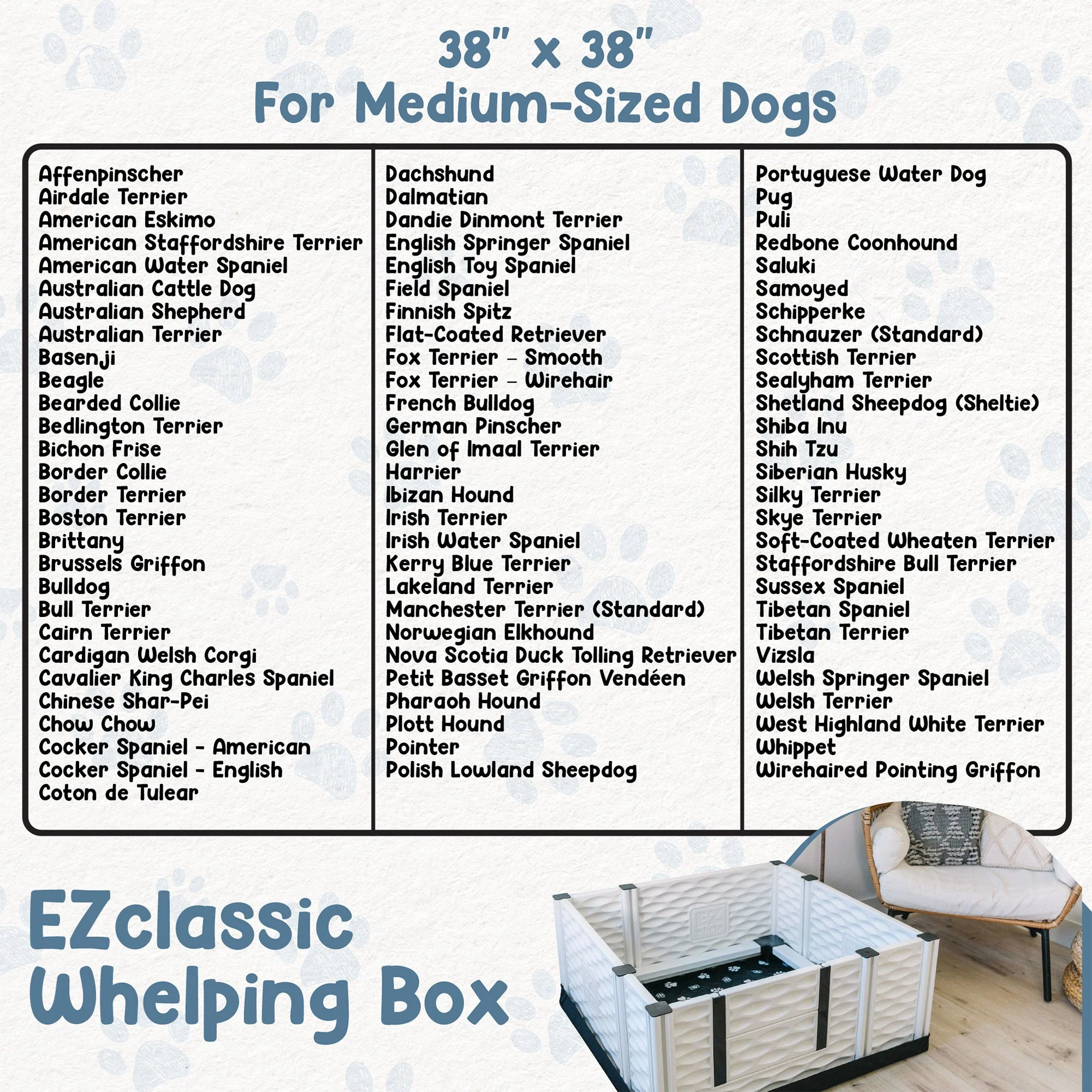 EZwhelp EZclassic 38" x 38" Puppy Dog Whelping Box Playpen w/Rails & Liner, Gray - Image 6
