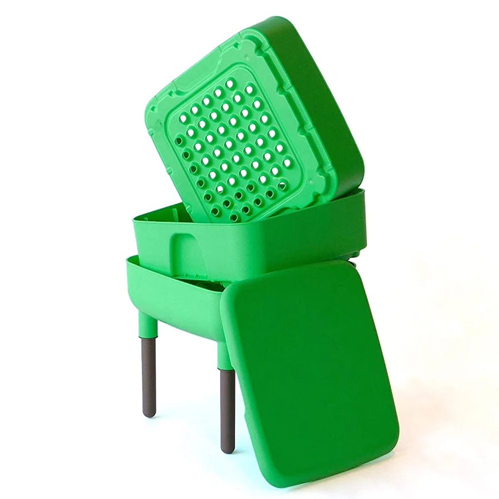 FCMP Outdoor Essential Living 6 Gallon Worm Composter Bin w/ Garden Trays, Green - Image 3