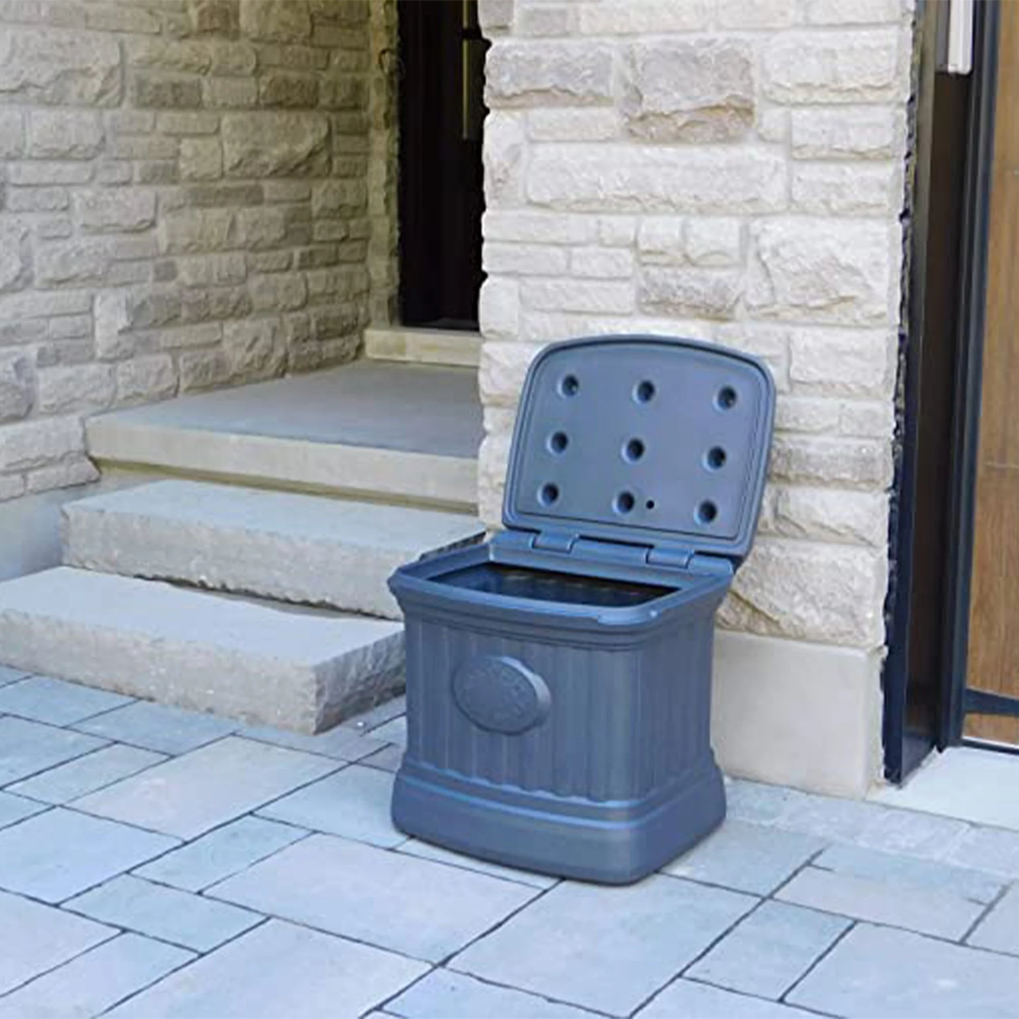 FCMP Outdoor SB120-GRY-S 26 Gallon Outdoor Utility Storage Bin Container, Gray - Image 7