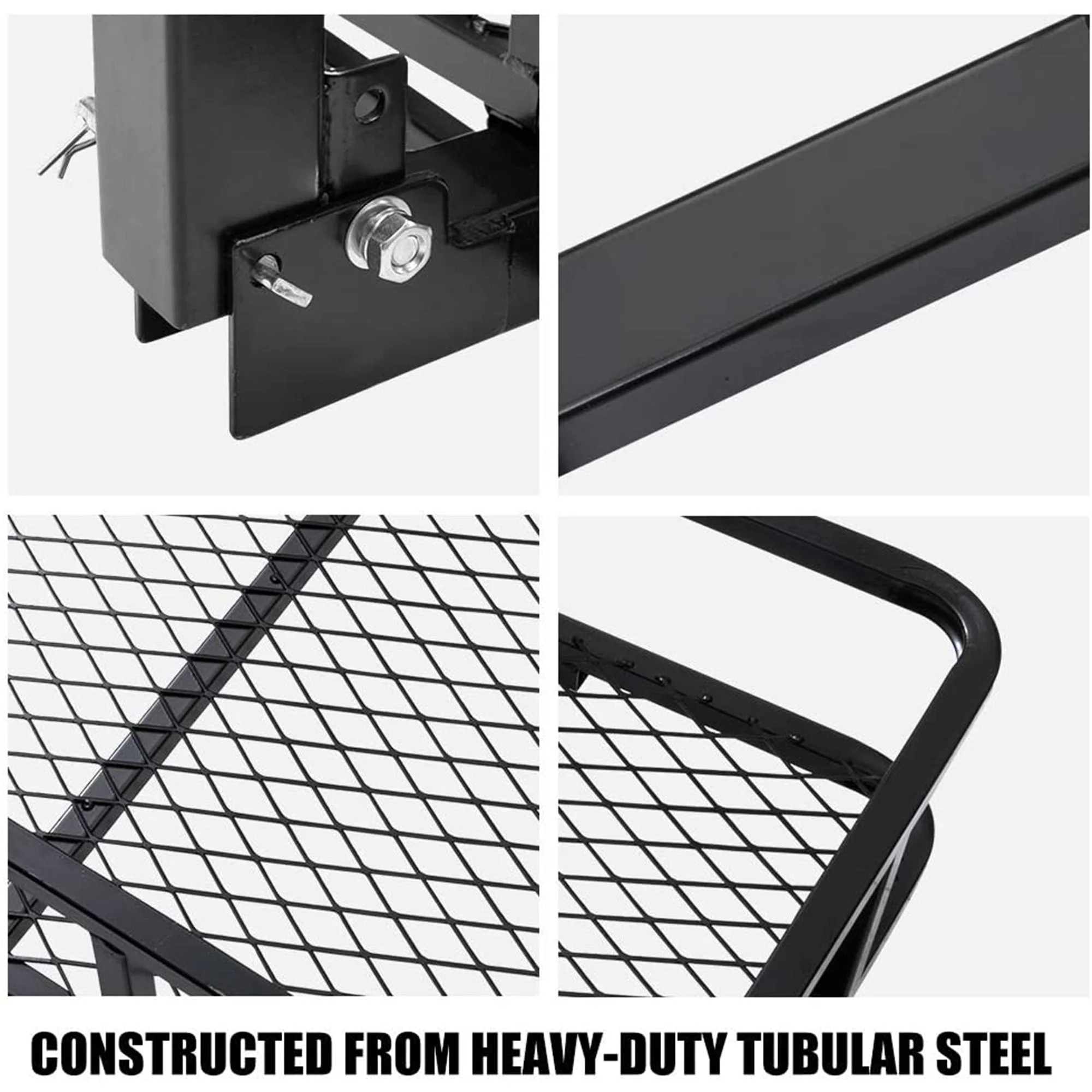 Fieryred Folding Steel Mesh Cargo Carrier Luggage Basket with 500 Pound Capacity - Image 3